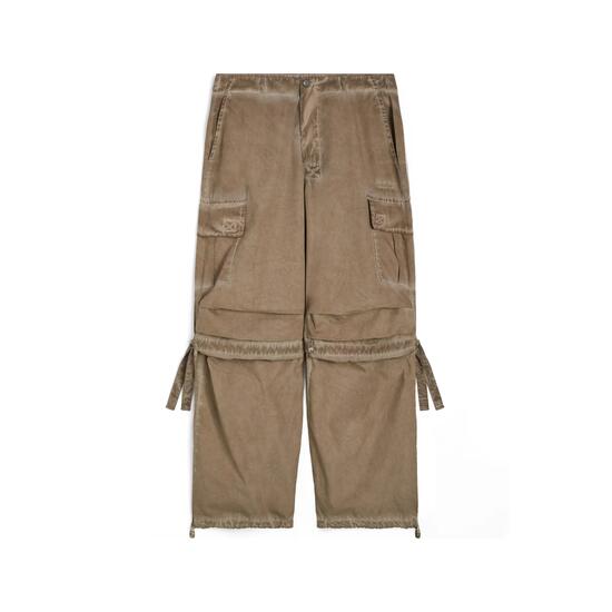 Pantalon cargo pour femmes en popeline à effet usé