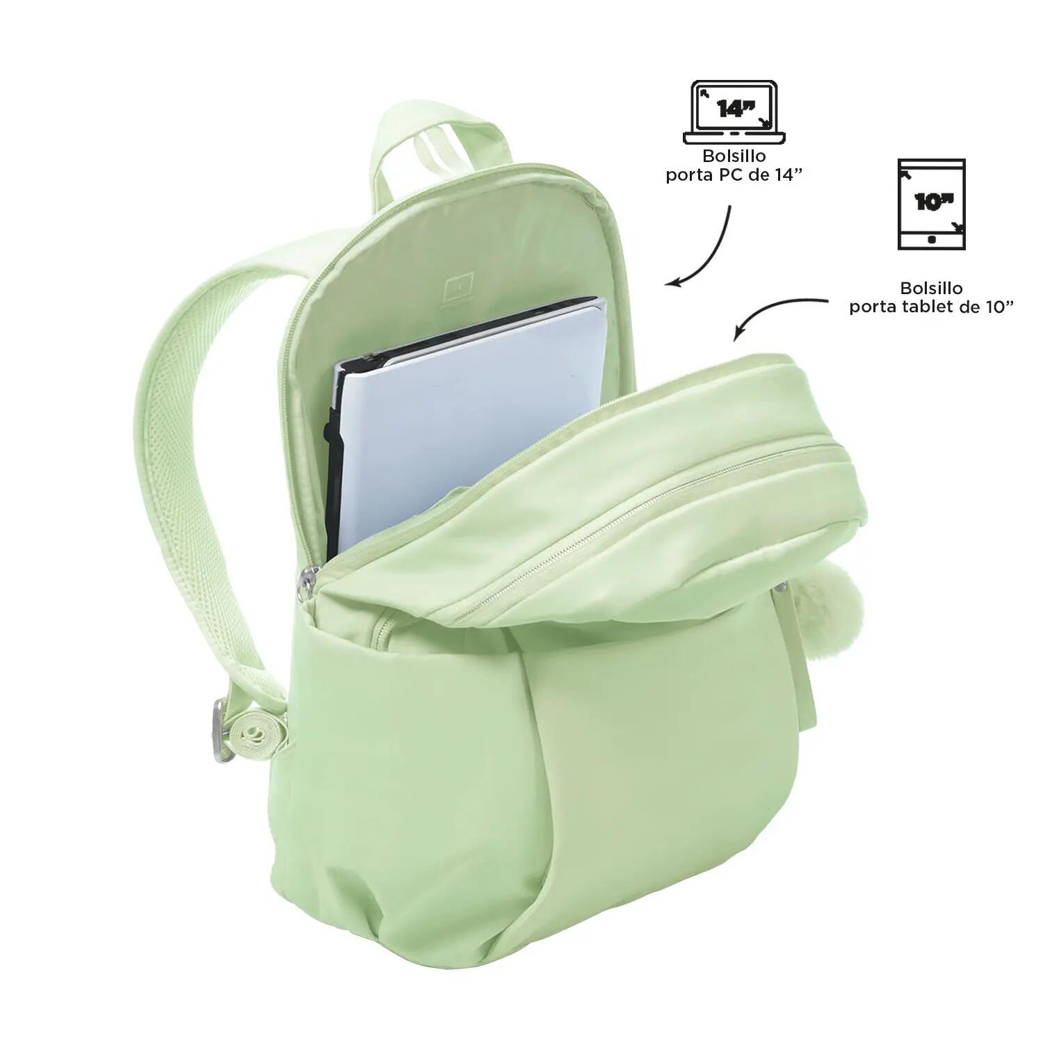 Totto Mochila ejecutiva Adelaide 1 Meadow Mist Poliéster 28 x40 x18 cm 4/5
