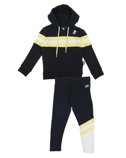 Survêtement fille à capuche et bande horizontale Basic