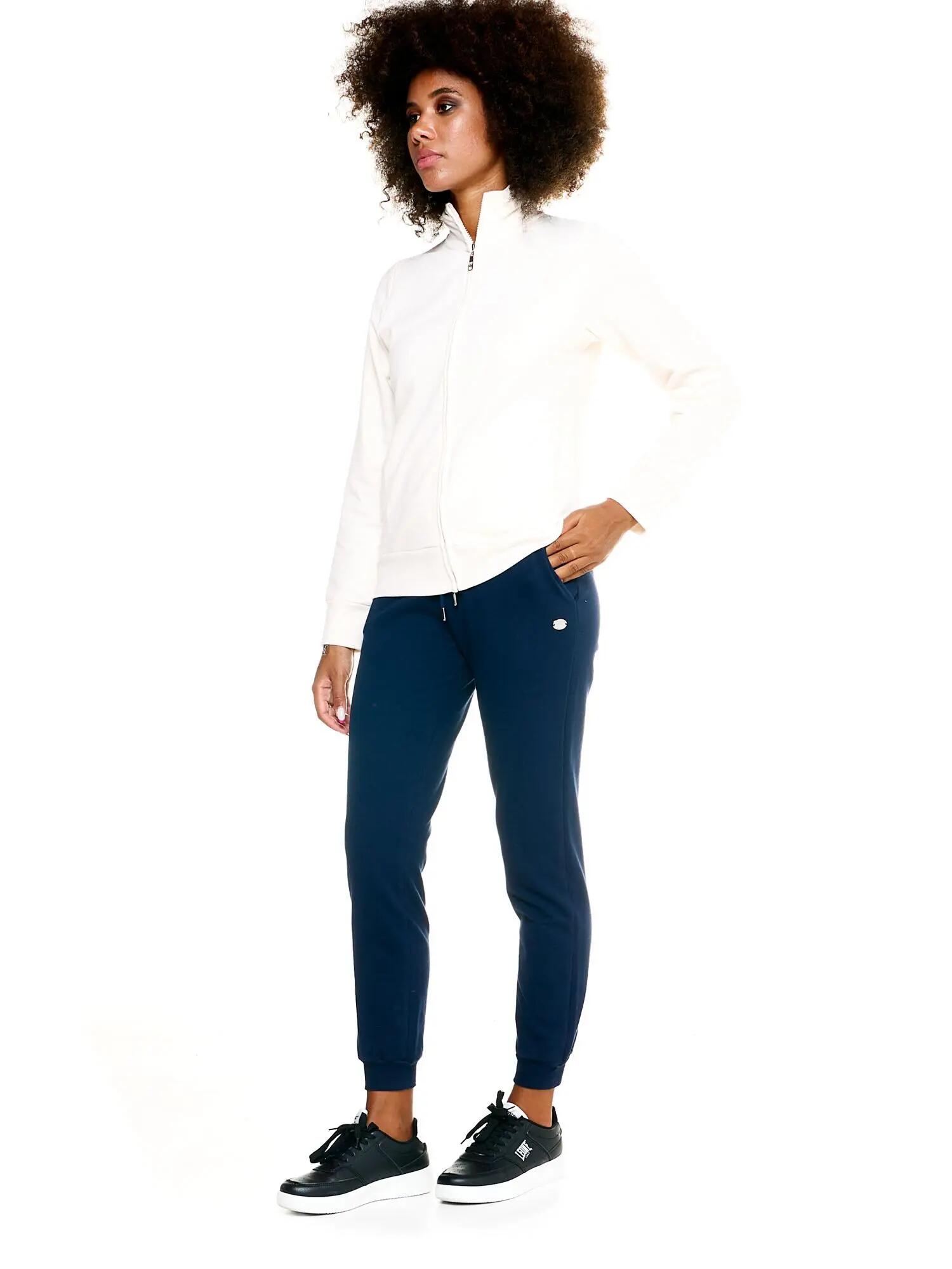 Einfaches Leone Damen-Sweatshirt mit durchgehendem Reißverschluss 2/6