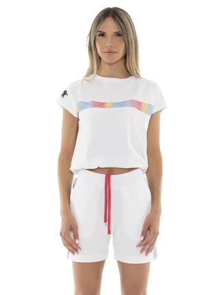 Leone Summer Bright Damen-T-Shirt mit Mesh-Einsatz