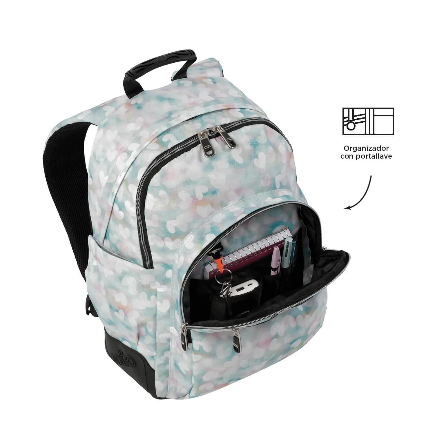 Totto Mochila escolar Crayoles Corazones pastel Poliéster 33 x44 x13.5 cm 5/5