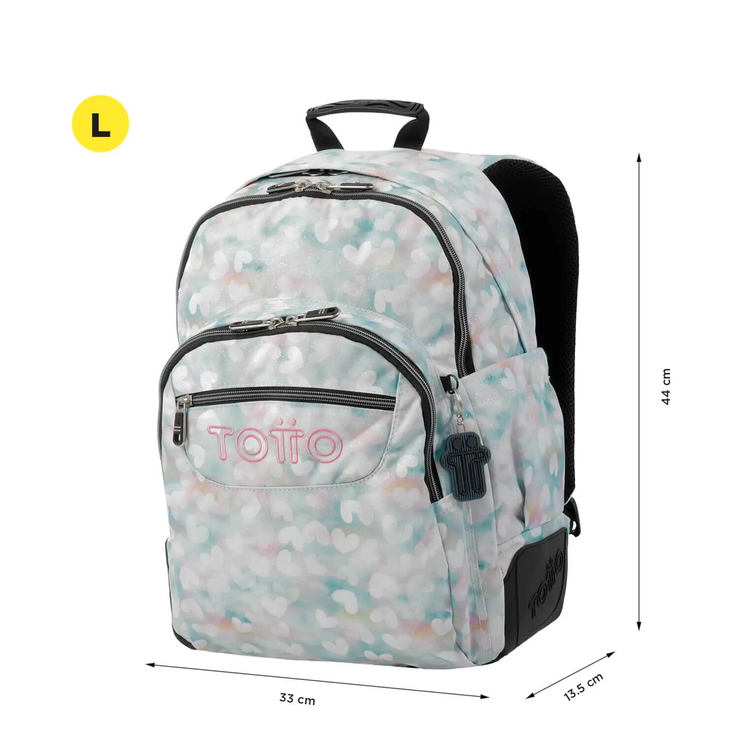 Totto Mochila escolar Crayoles Corazones pastel Poliéster 33 x44 x13.5 cm 2/5
