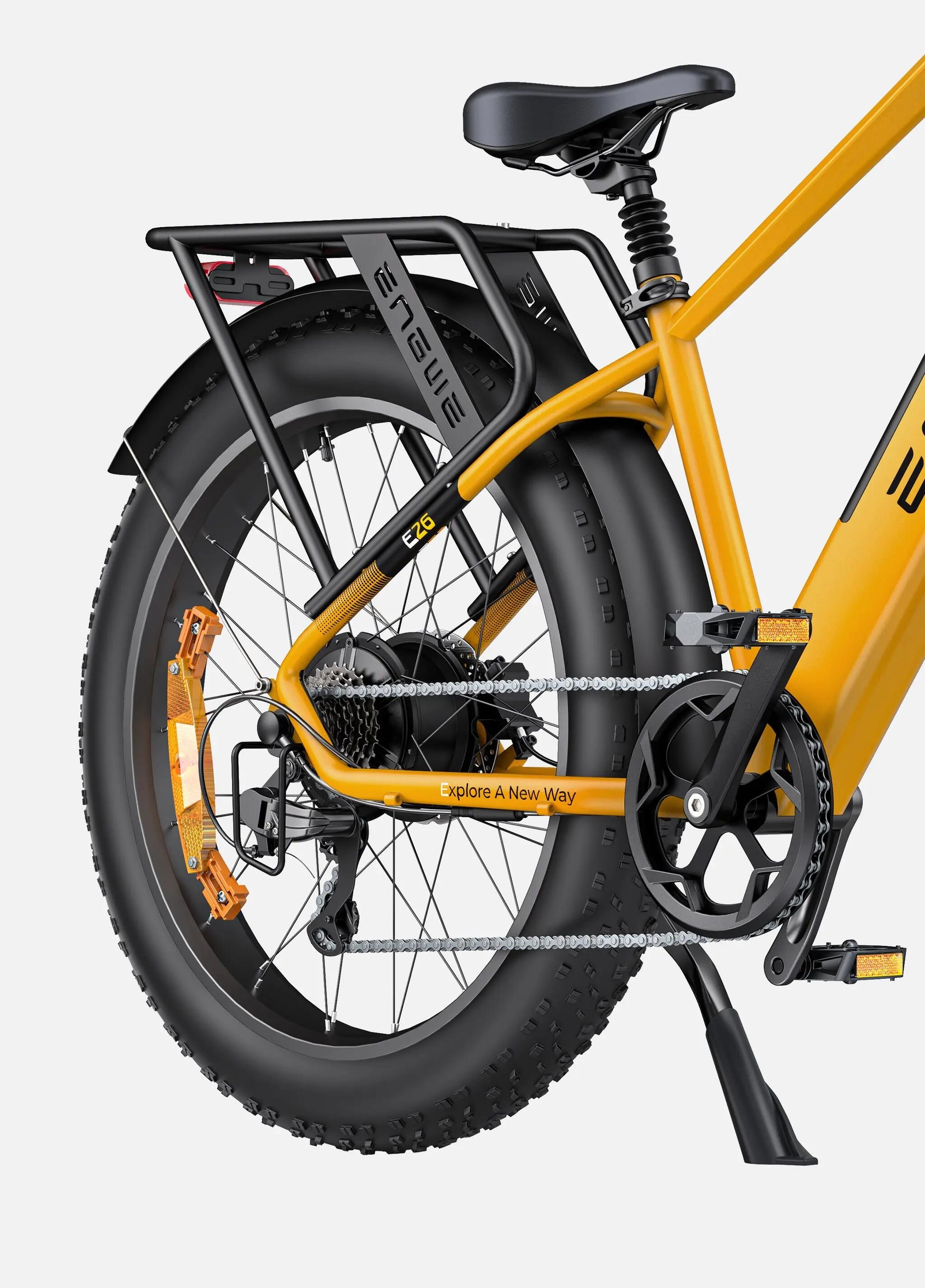 Bicicleta Elétrica E26 250W Bateria 48V 16Ah 110km Pneus Fat 26x4 Hidráulico 4/4