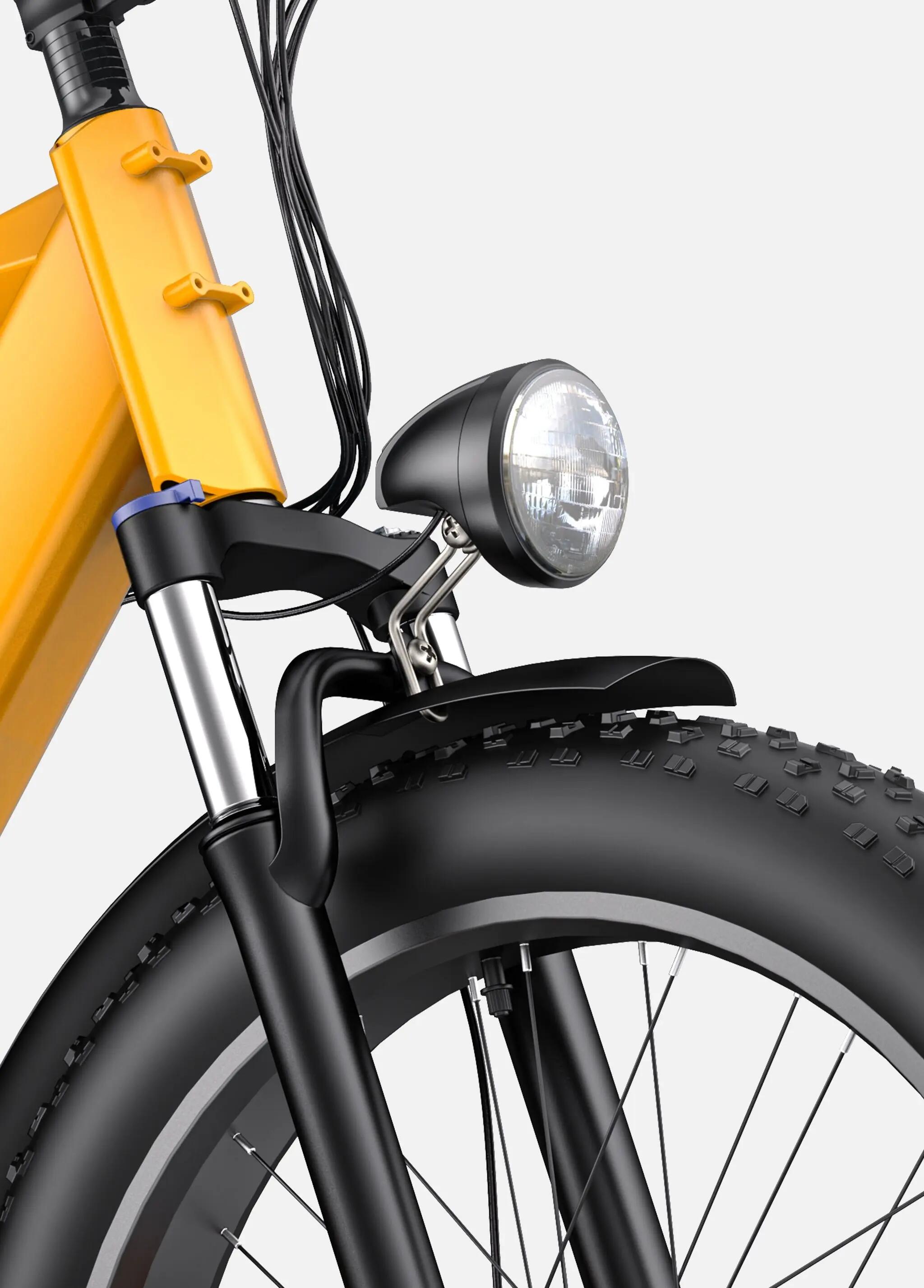 Bicicleta Elétrica E26 250W Bateria 48V 16Ah 110km Pneus Fat 26x4 Hidráulico 3/4
