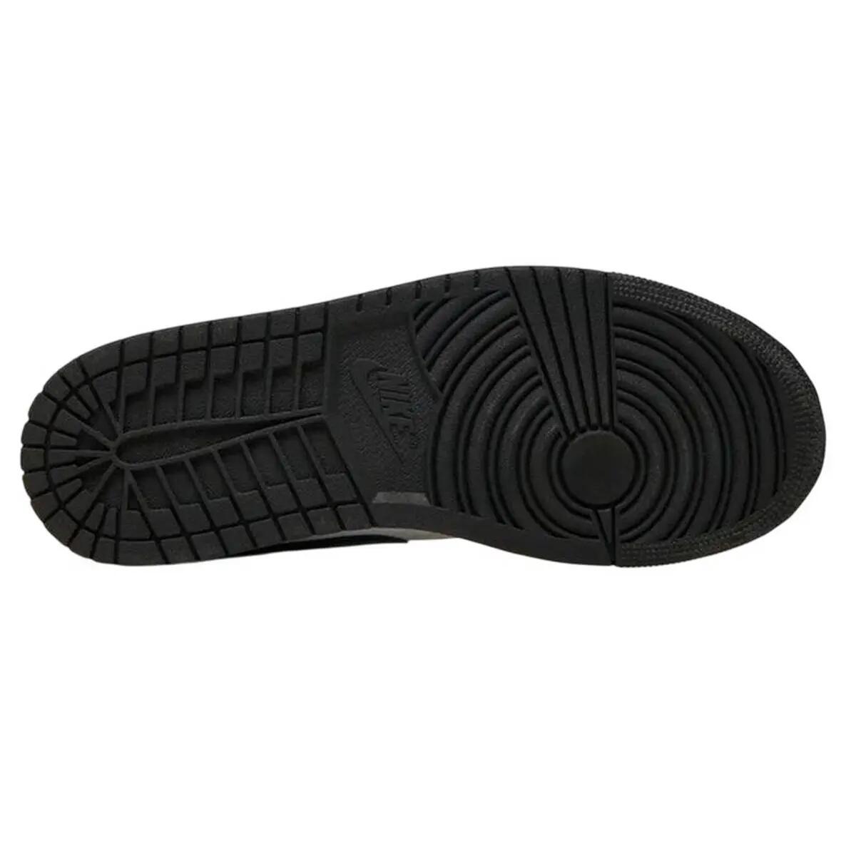 Heren Air Jordan 1 Leather Low Trainers (Wit, Zwart) 4/4