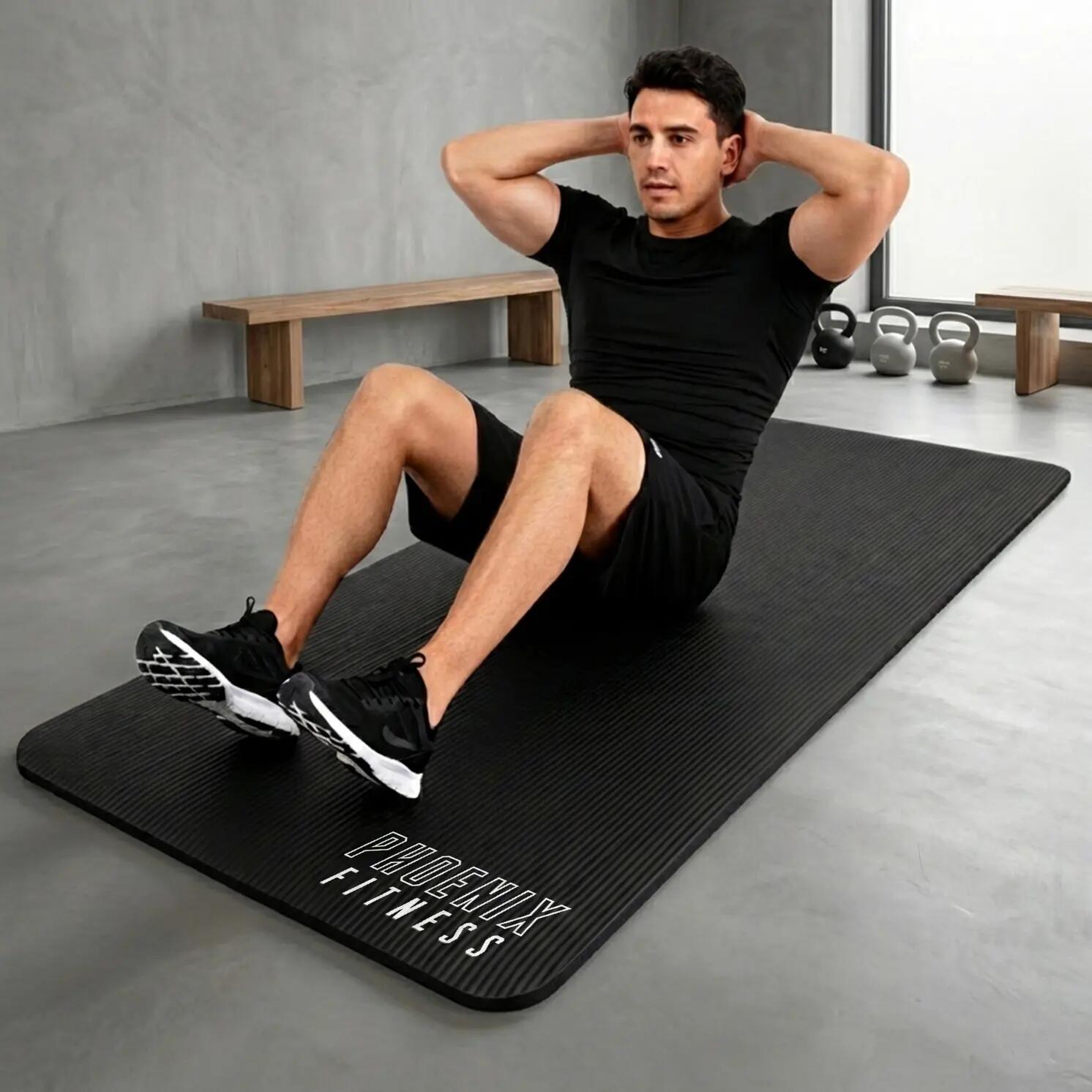 Phoenix Fitness NBR Floor Mat Black – Thick, Anti-Slip Workout Cushion 9/10
