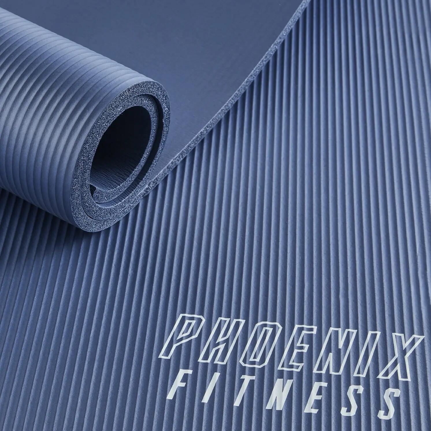 Phoenix Fitness NBR Exercise Mat Navy Peony 8/9