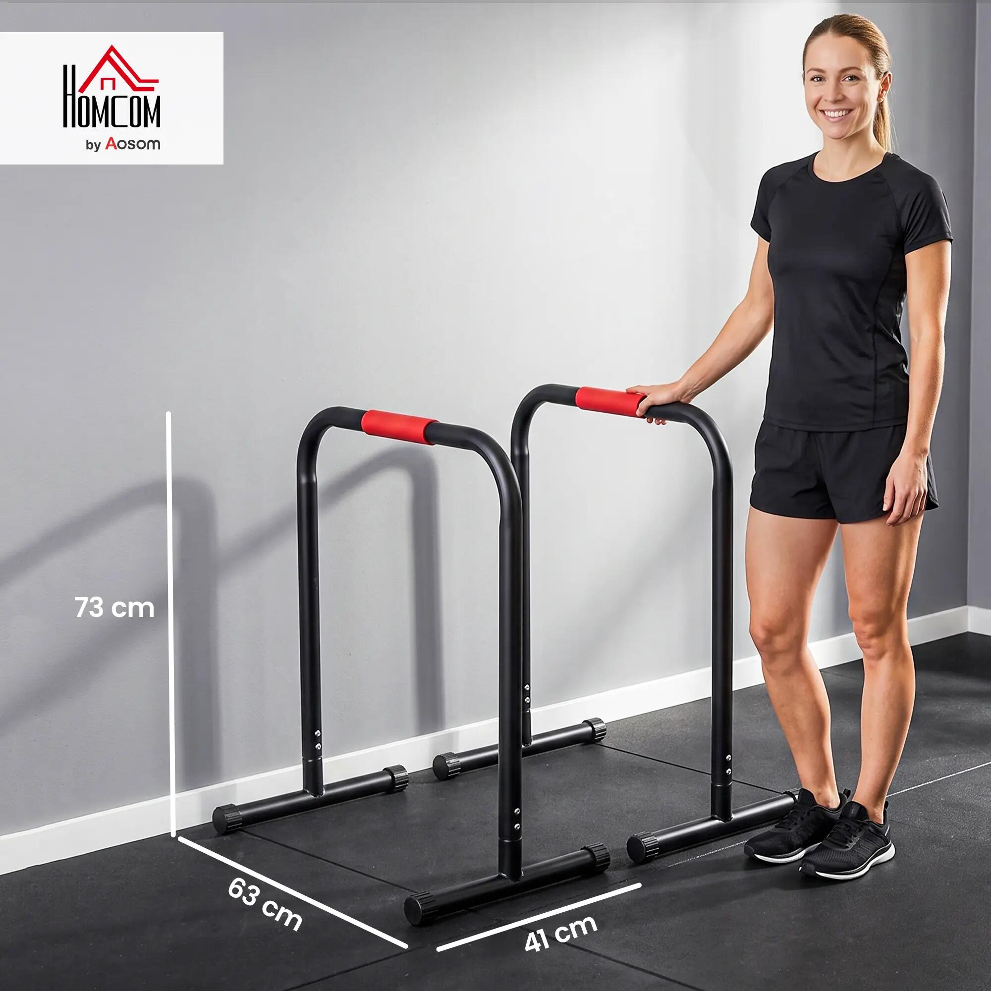 Barras Paralelas 63x41x73 cm Preto HOMCOM 3/7