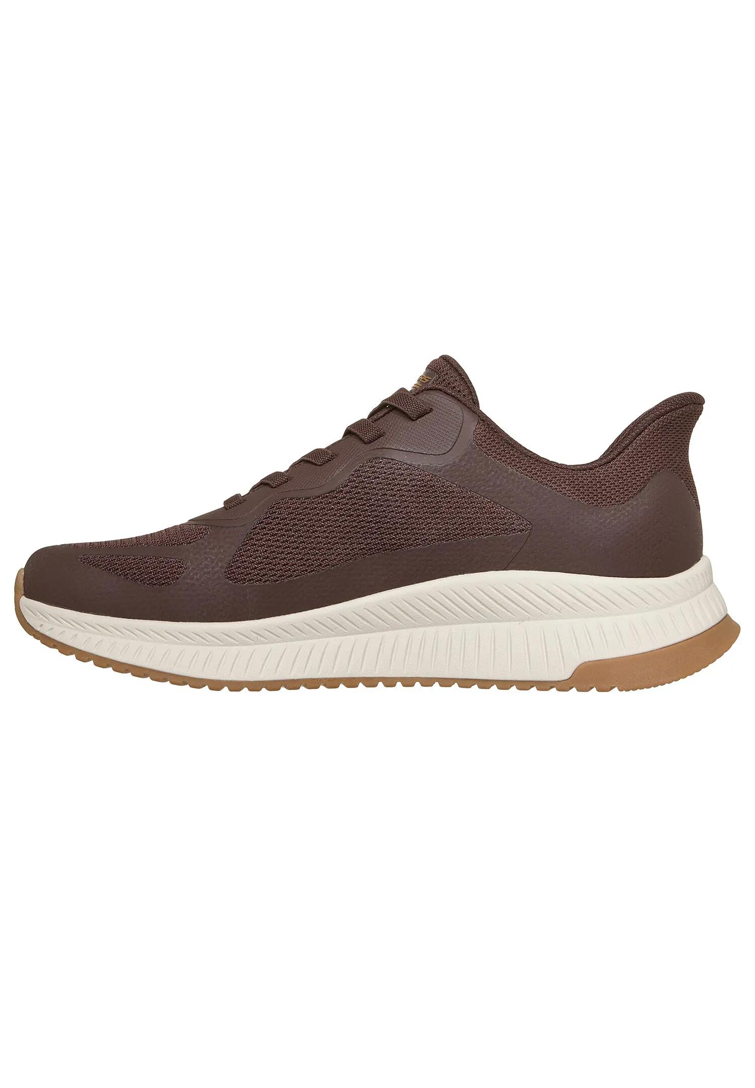 Course et trail pour hommes Skechers Bobs squad Marron. 5/5