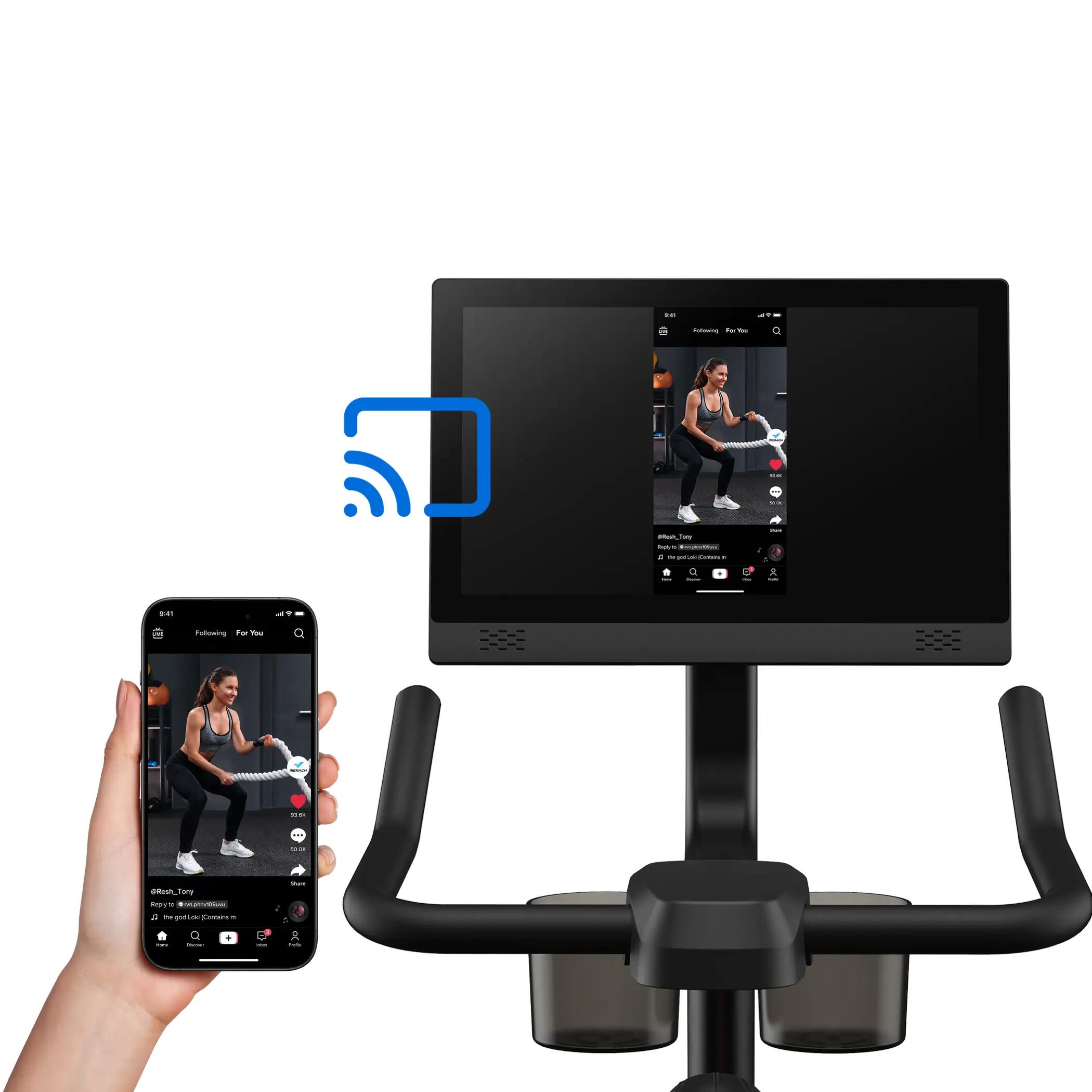 Vélo d'appartement - fitness - silencieux, 15,6" hd, magnétique - merach 9/11