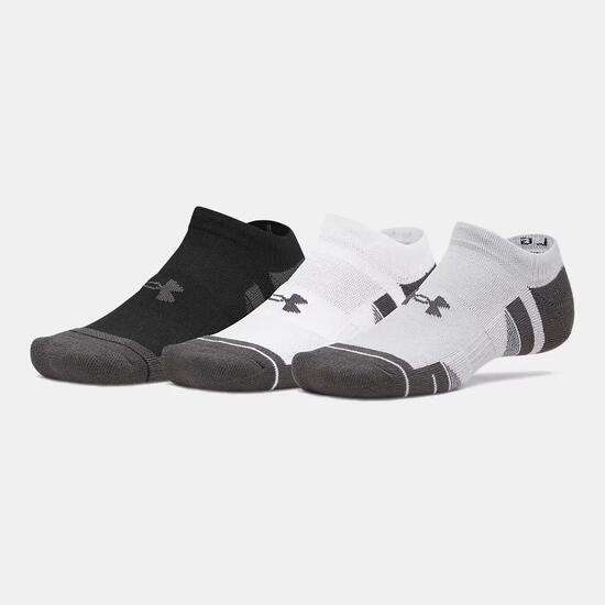 Lot de 3 Paires de Chaussettes UA Performance Tech Unisexe Gris, noir et blanc