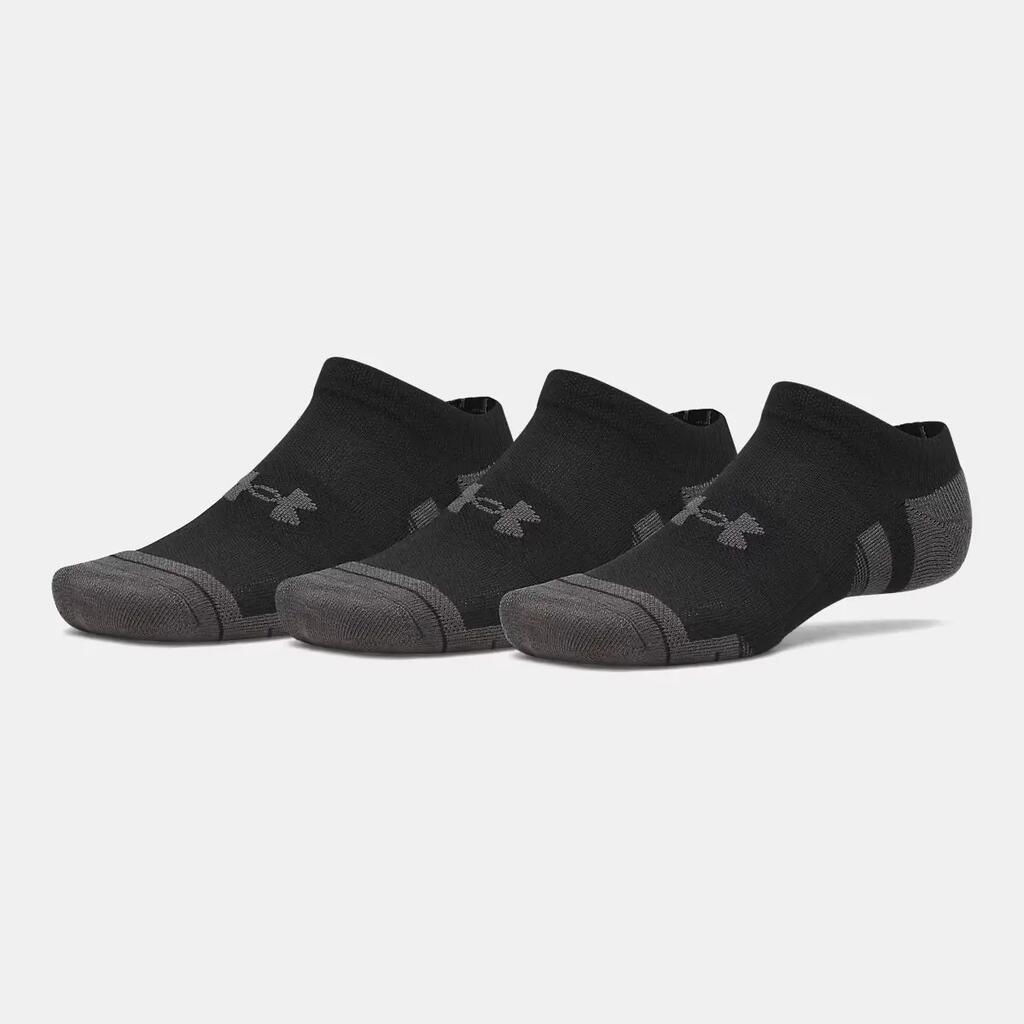 UA Performance Tech Unisex No-Show Socks, 3-Pair Pack, Black