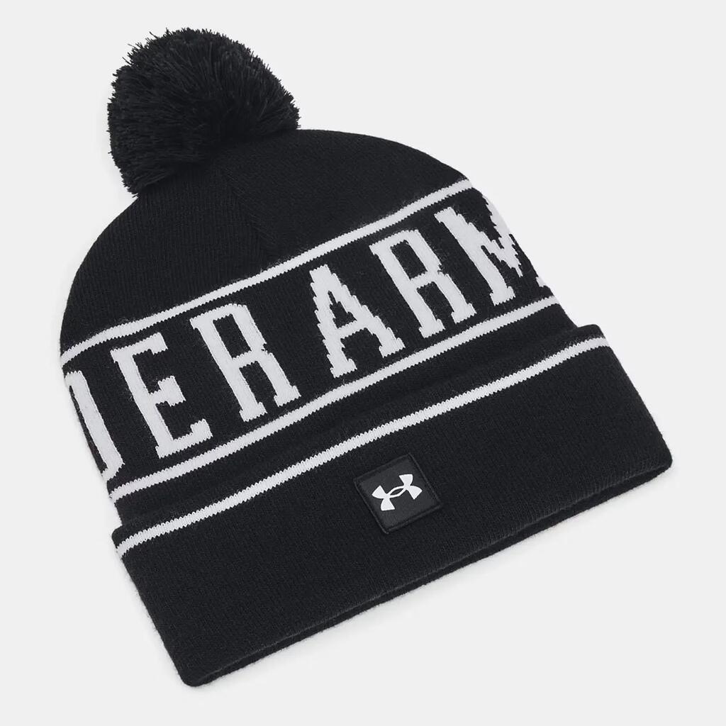 UA Halftime Pom Beanie Black and White