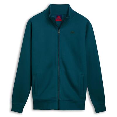 Felpa con zip da uomo in cotone verde da lifestyle
