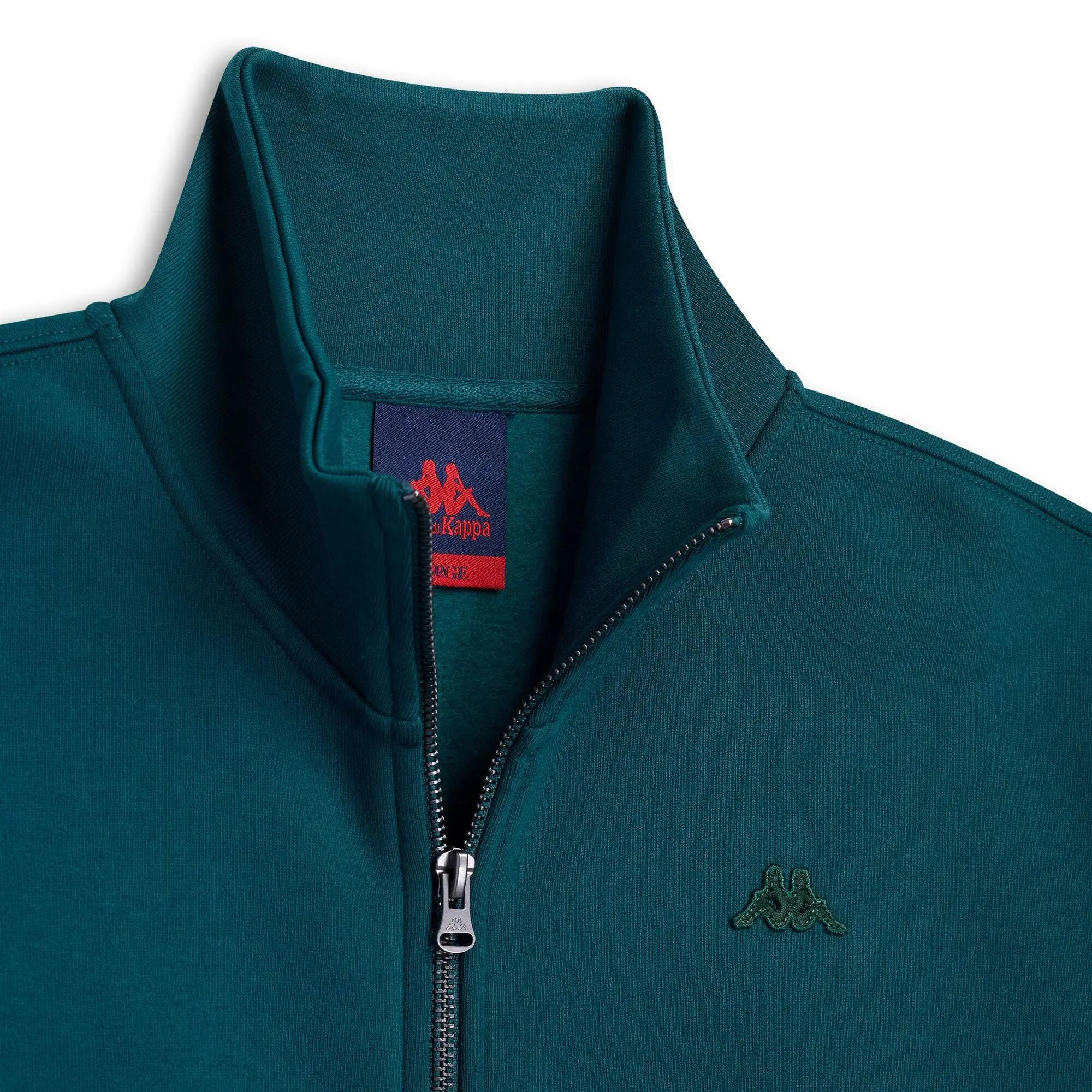 Felpa con zip da uomo in cotone verde da lifestyle 3/3