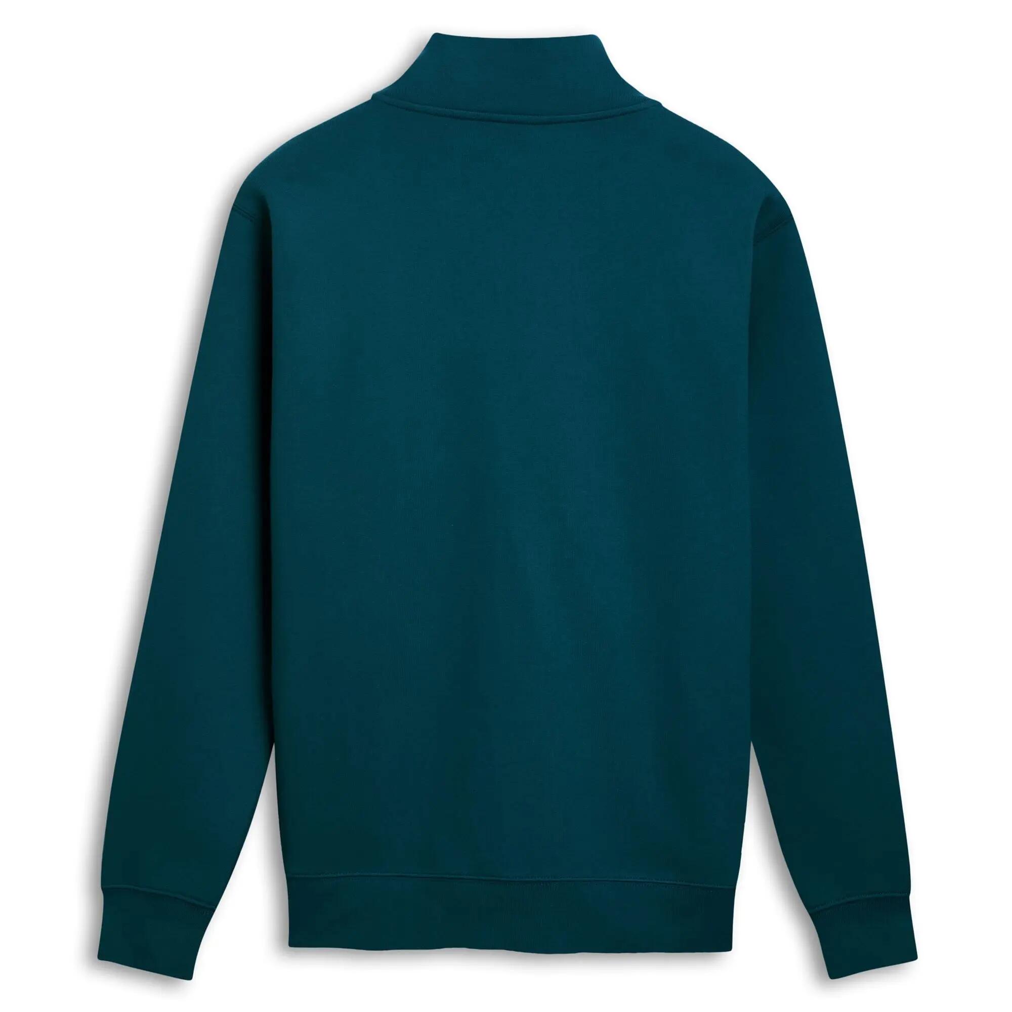 Felpa con zip da uomo in cotone verde da lifestyle 2/3