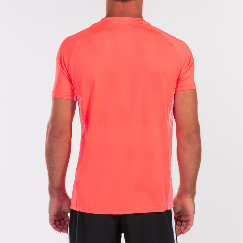 Maillot manches courtes running Garçon Joma Elite vii corail fluo blanc