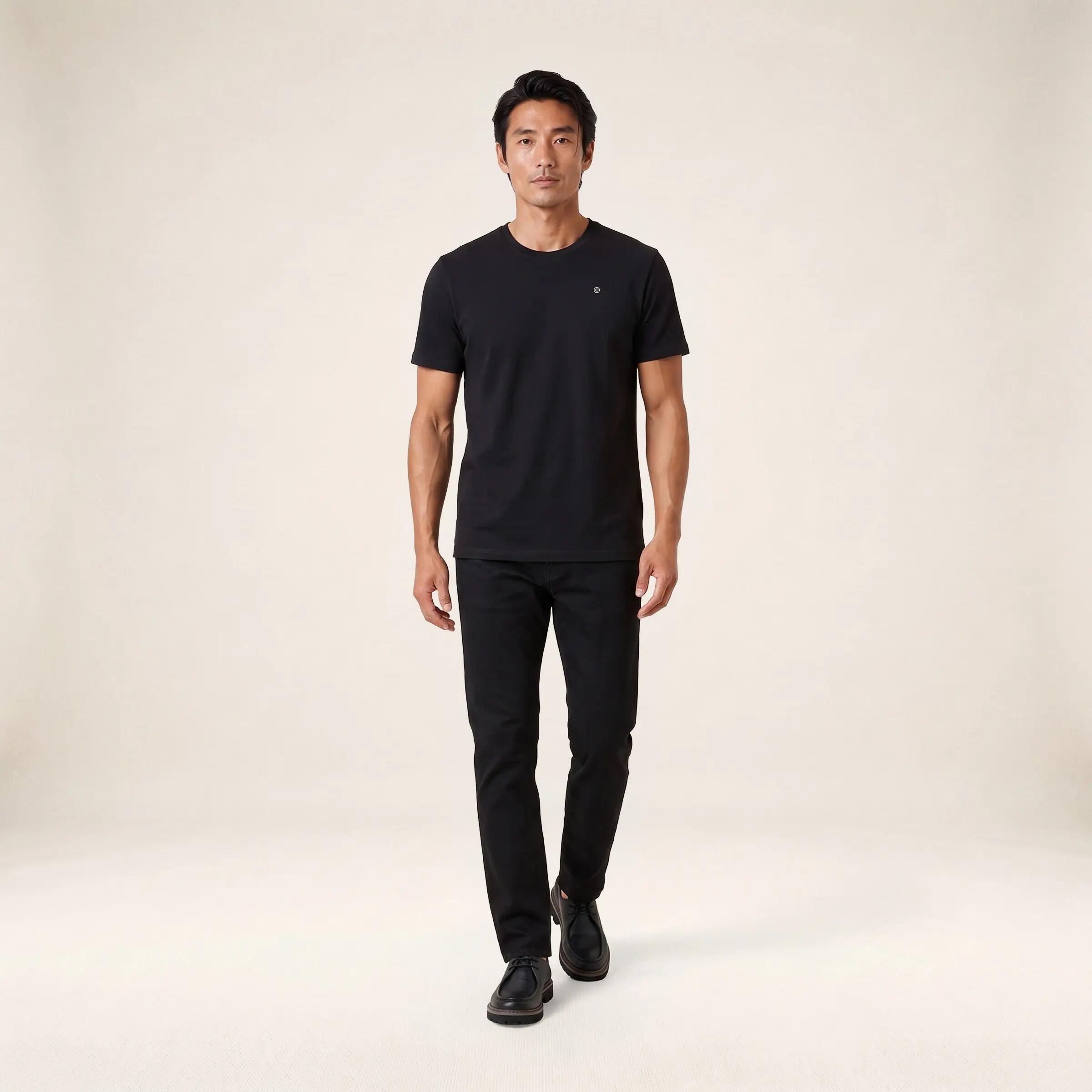 T-shirt col rond Théo en coton noir 6/6