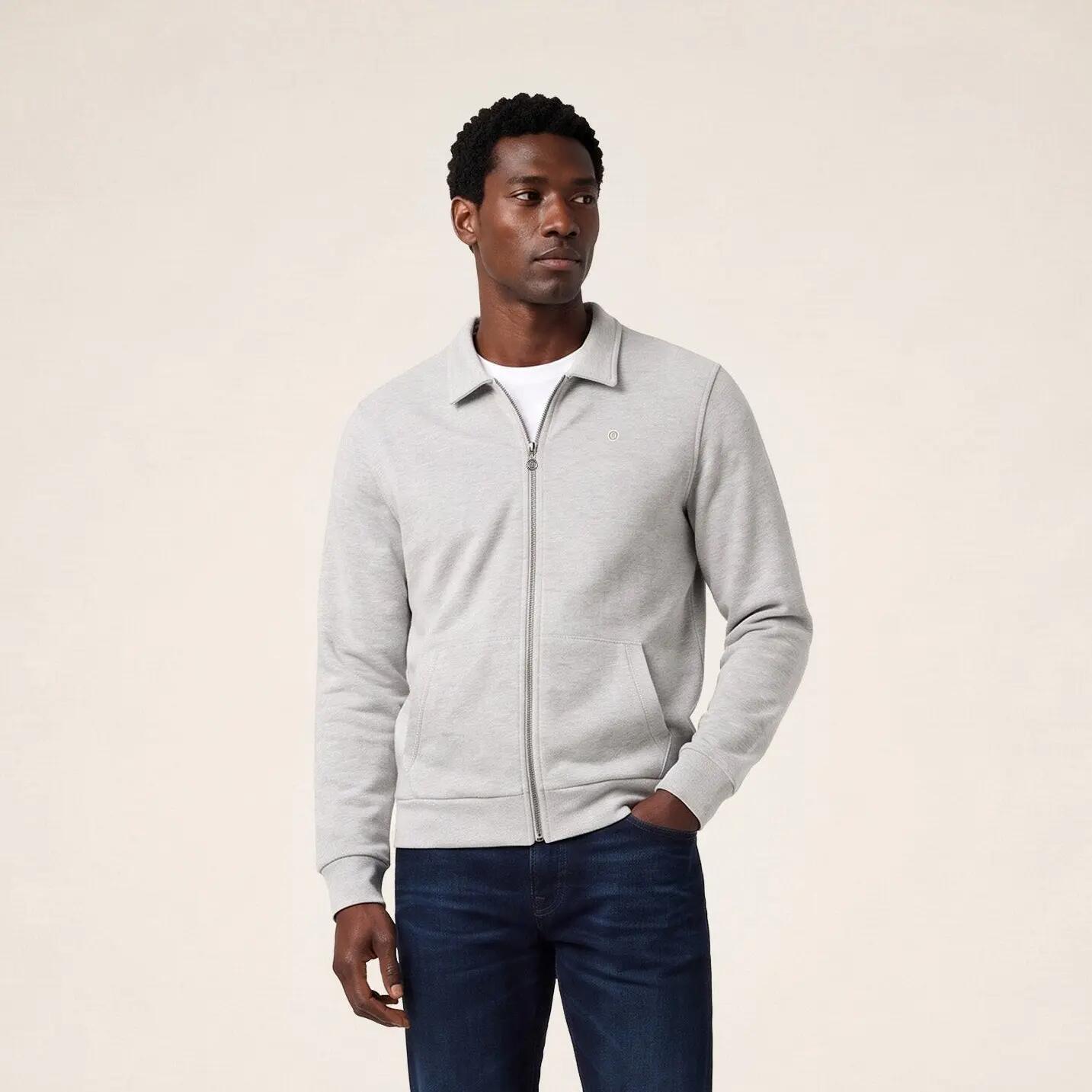 Camisola com fecho French Rib e gola de camisa 2/6