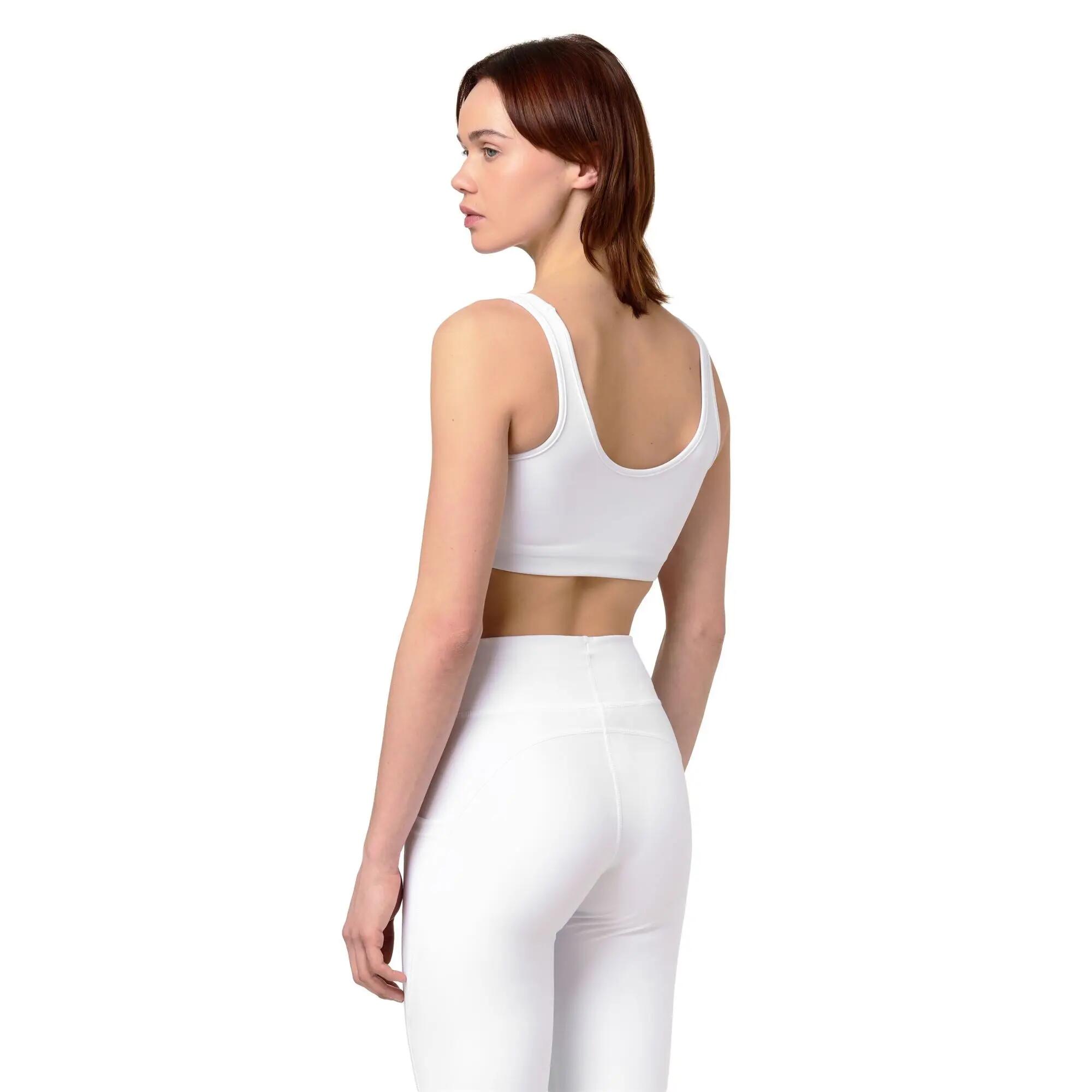 Top sportivo da donna in poliestere bianco da training 6/6