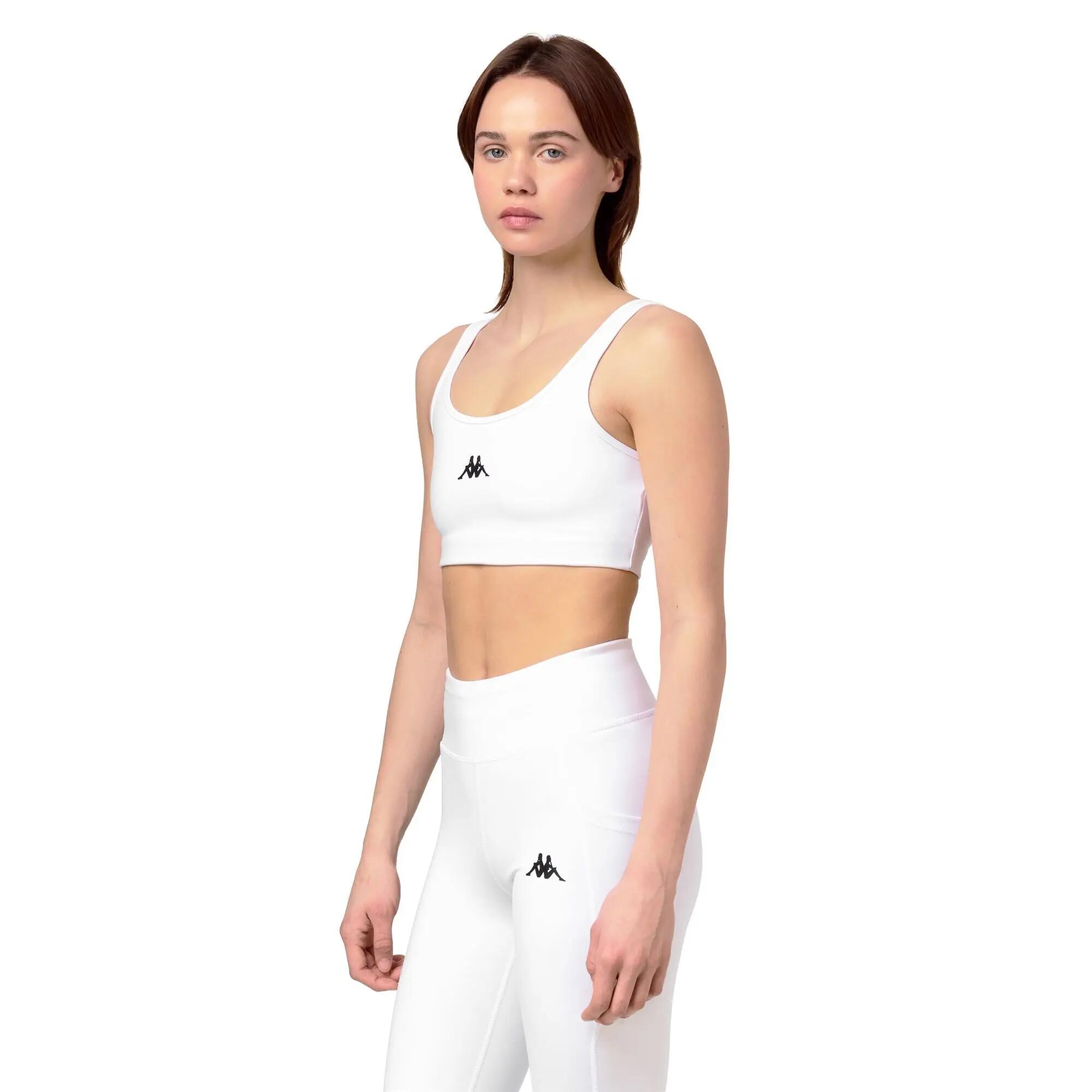 Top sportivo da donna in poliestere bianco da training 5/6