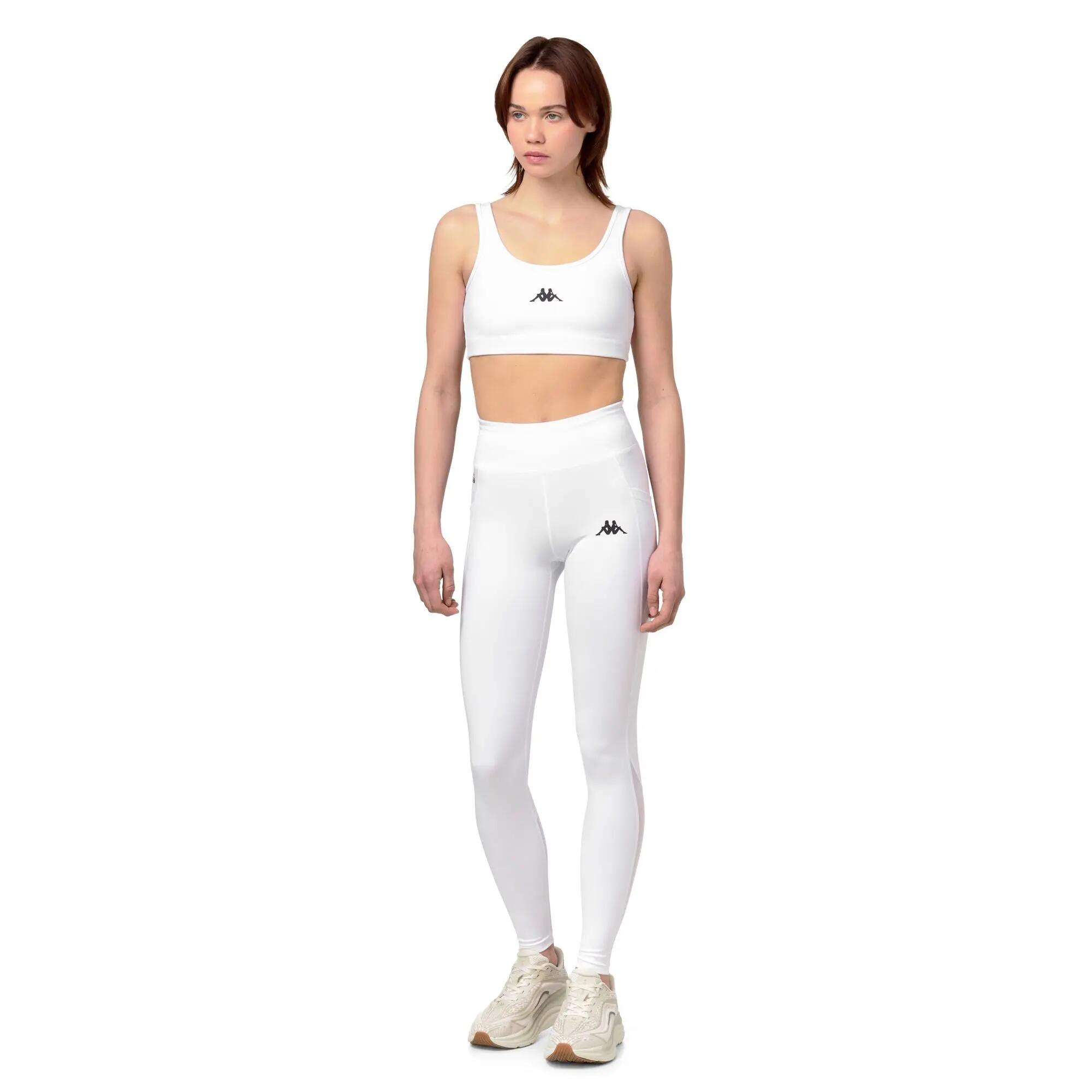 Top sportivo da donna in poliestere bianco da training 4/6