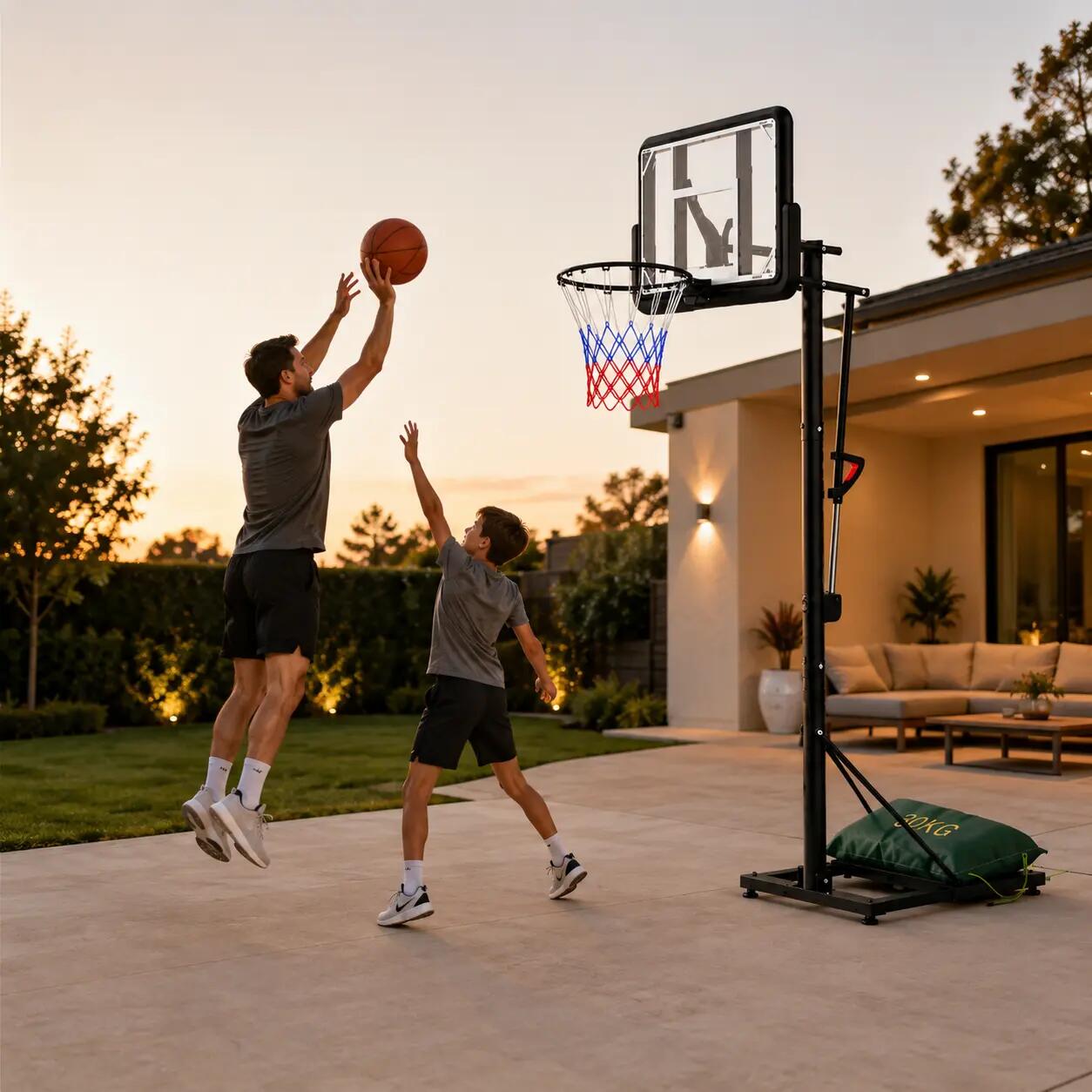 Panier de basket avec hauteur réglable 2,45-3,05 m 3/7