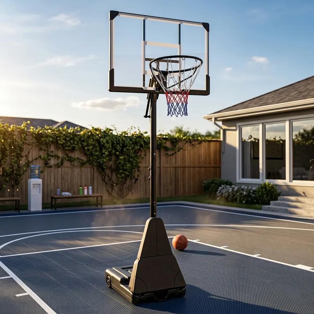 Verstellbarer Basketballkorb für draußen mit Rollen 2/7