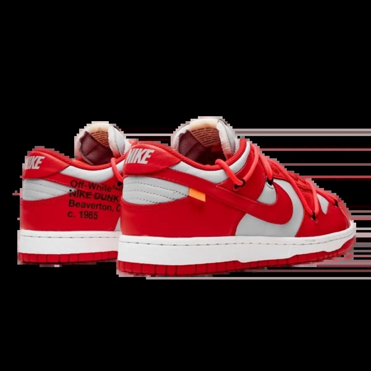 Chaussures Nike Off-White Dunk Low University Red 3/4