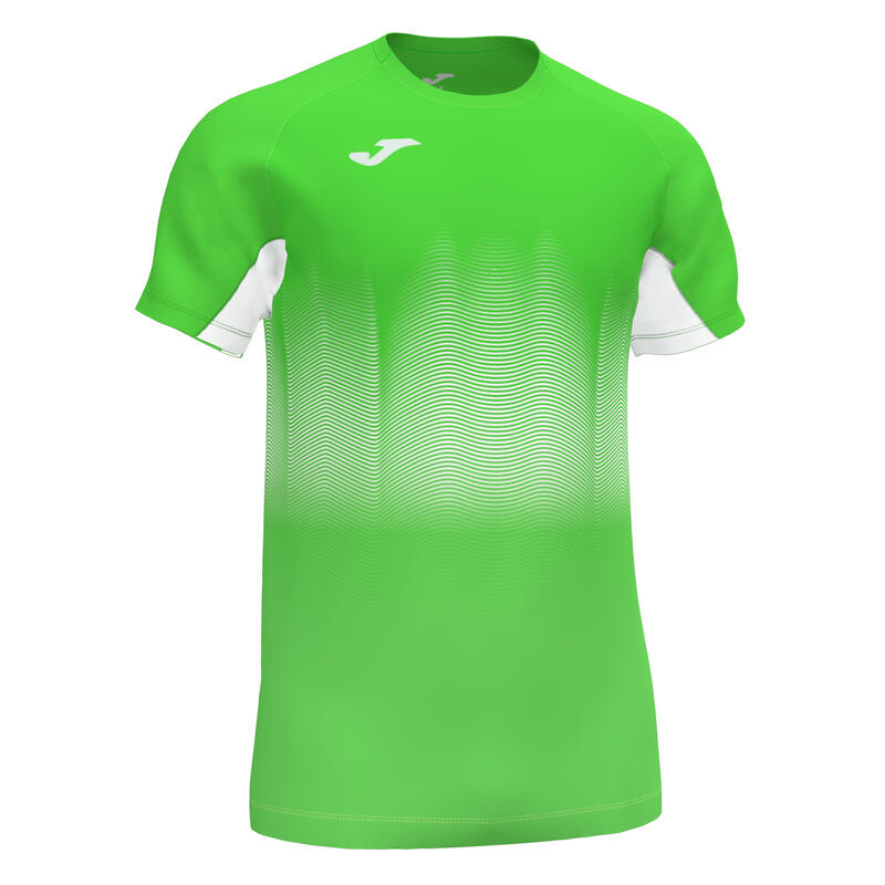 Camiseta Manga Corta Running Elite VII Hombre Verde Flúor Blanco