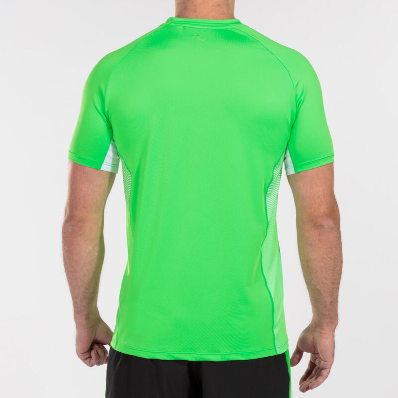 T-shirt manga curta running Homem Joma Elite vii verde fluorescente branco