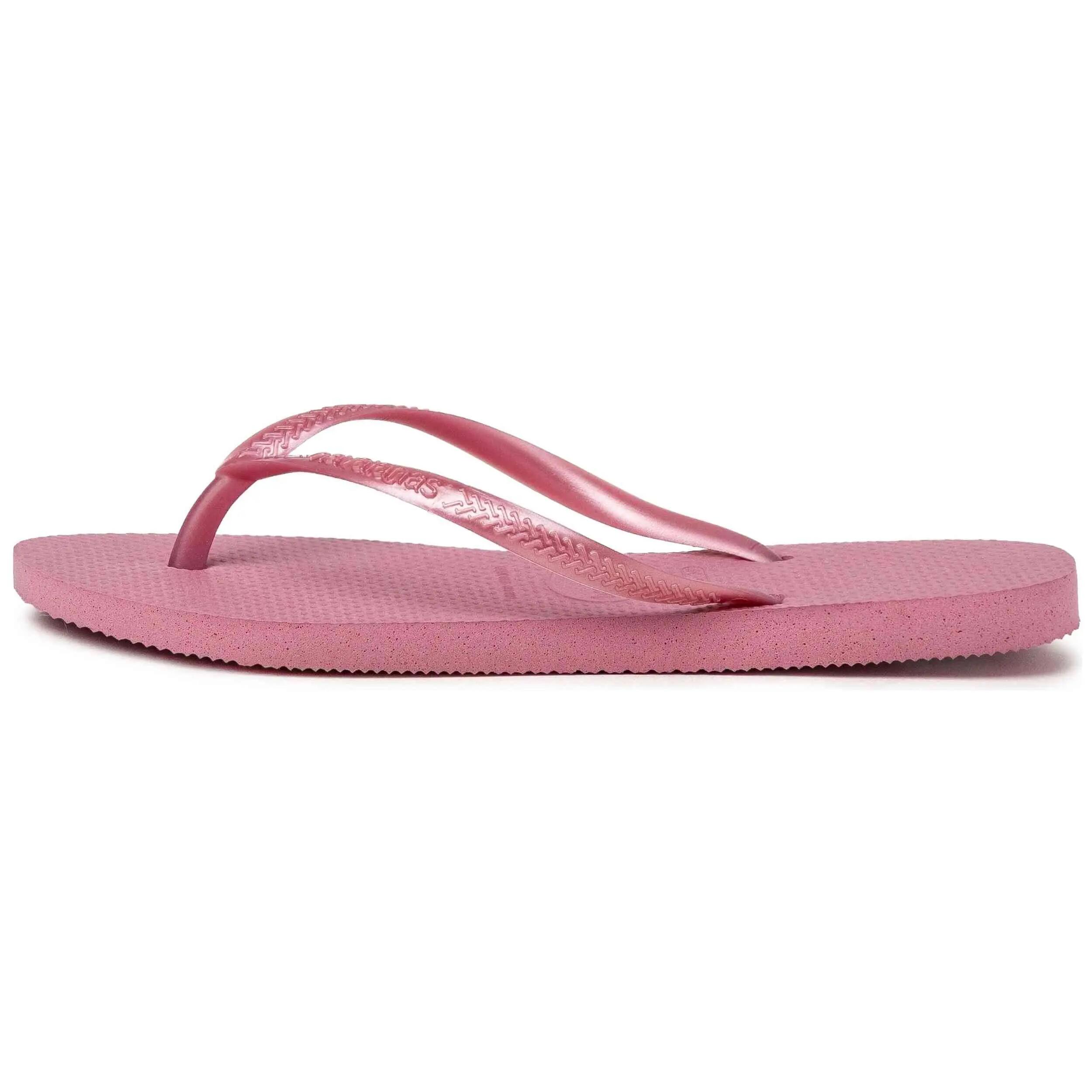Women - Flip-flops - Metallic straps - Slim FC - Pink/Gold/Black 2/3