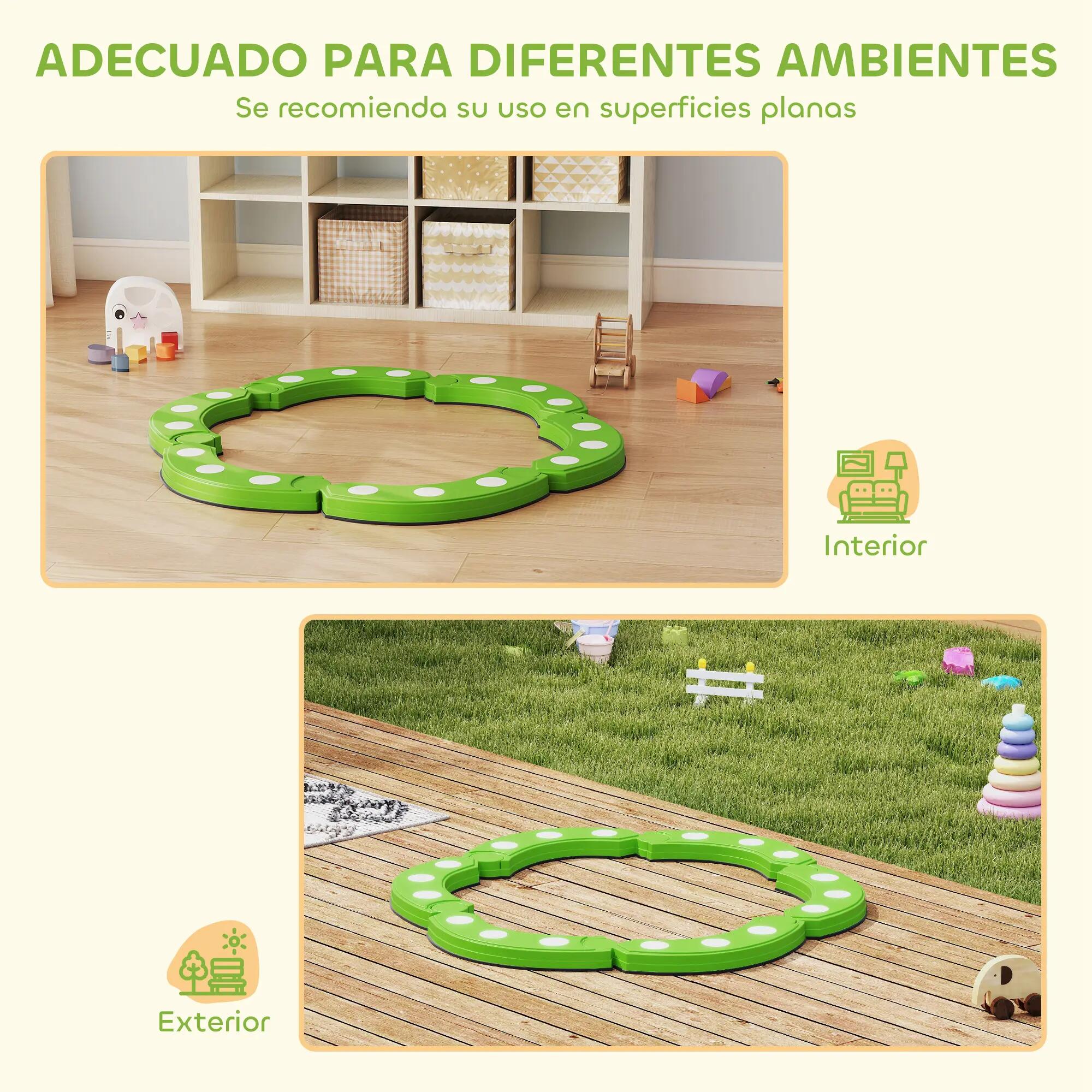 Trave de Equilíbrio para Crianças com 6 Pedras verde 4/5
