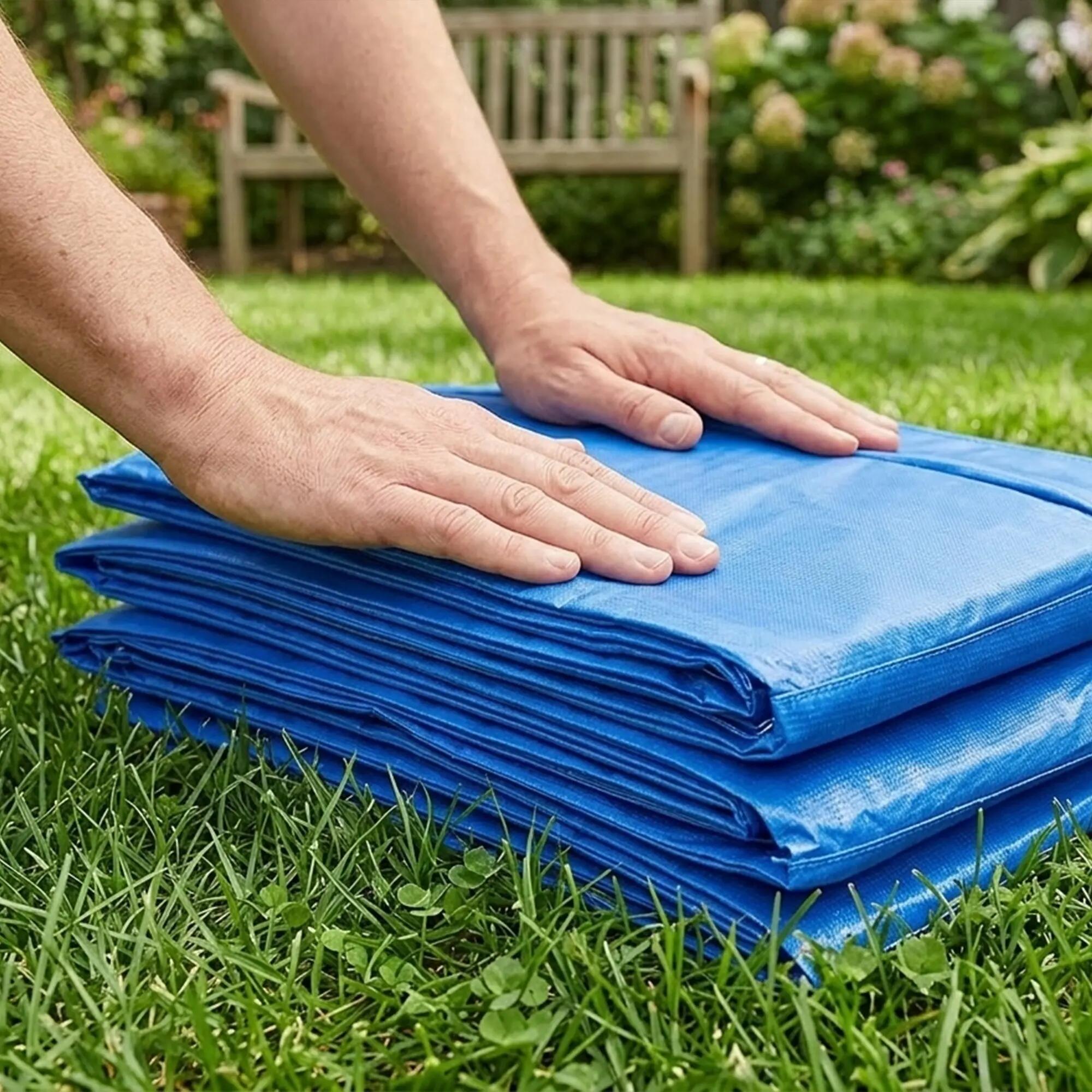 Cojín Borde para Cama Elástica HOMCOM 366x366x1.5 cm Azul 5/7