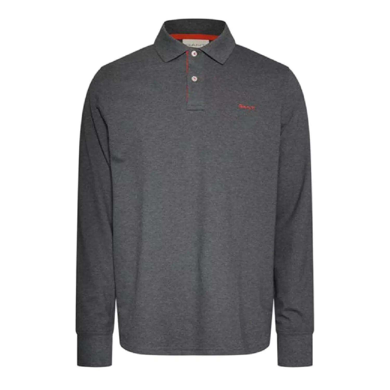 Gant Mens Contrast Pique Long-Sleeved Polo Shirt