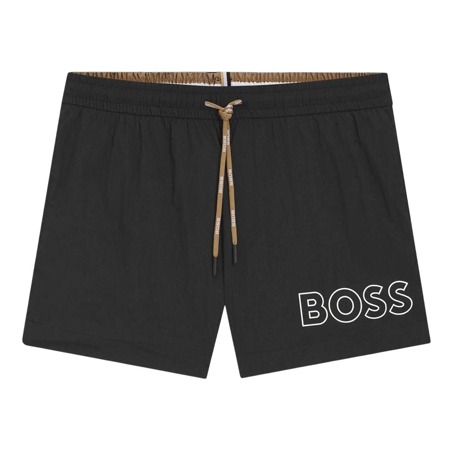 Boss Mens Mooneye Logo Outline Swim Shorts