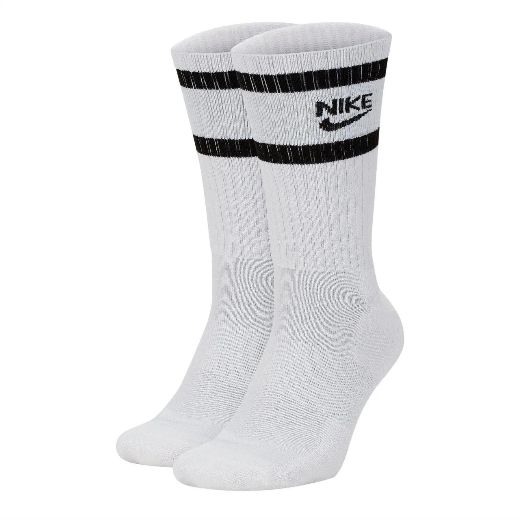 Nike Unisex Adult Heritage Embroidered Logo Crew Socks (Pack of 2)