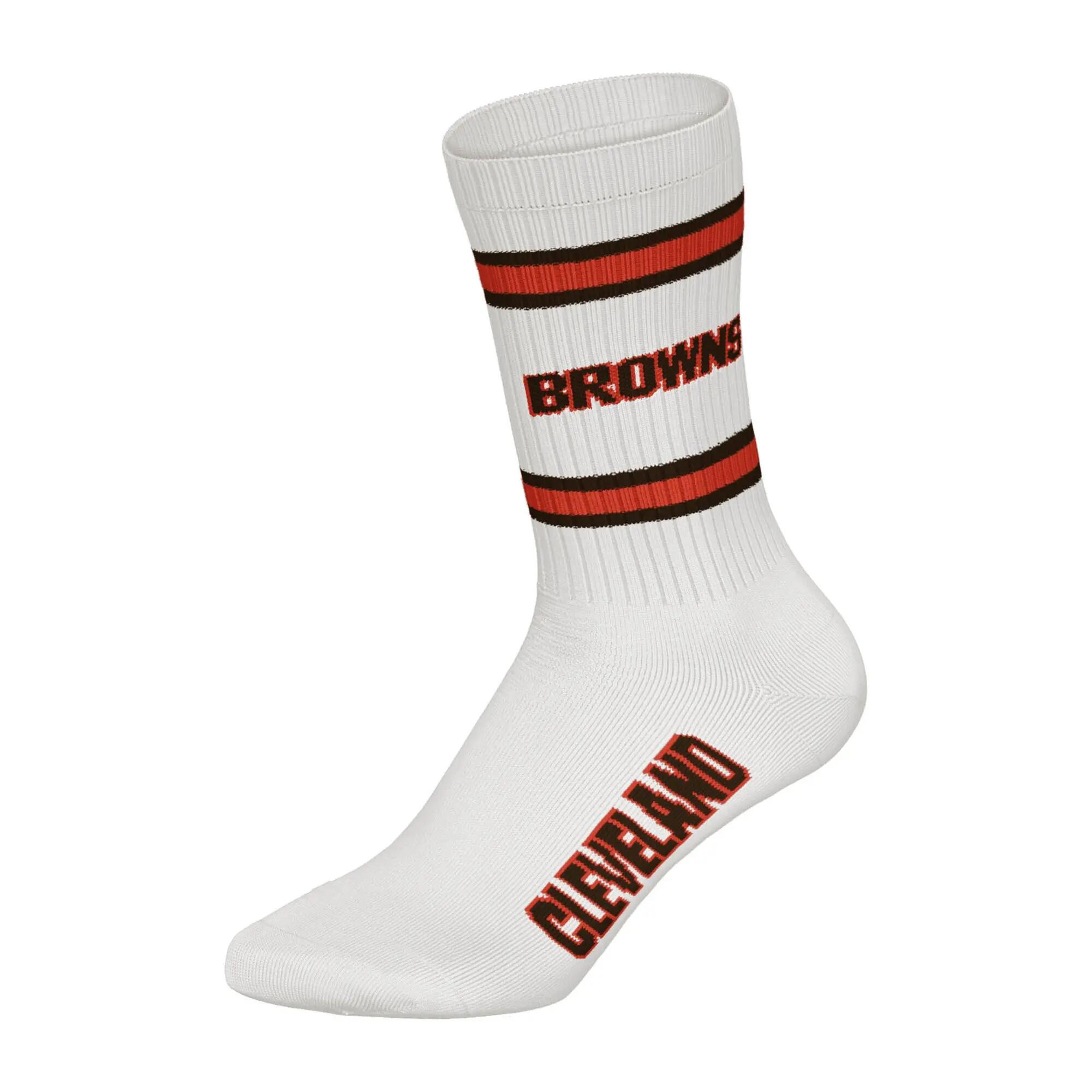 NFL Cleveland Browns 3pk Huddle Crew Socks 43/46 Brn/Wht/Org 4/4