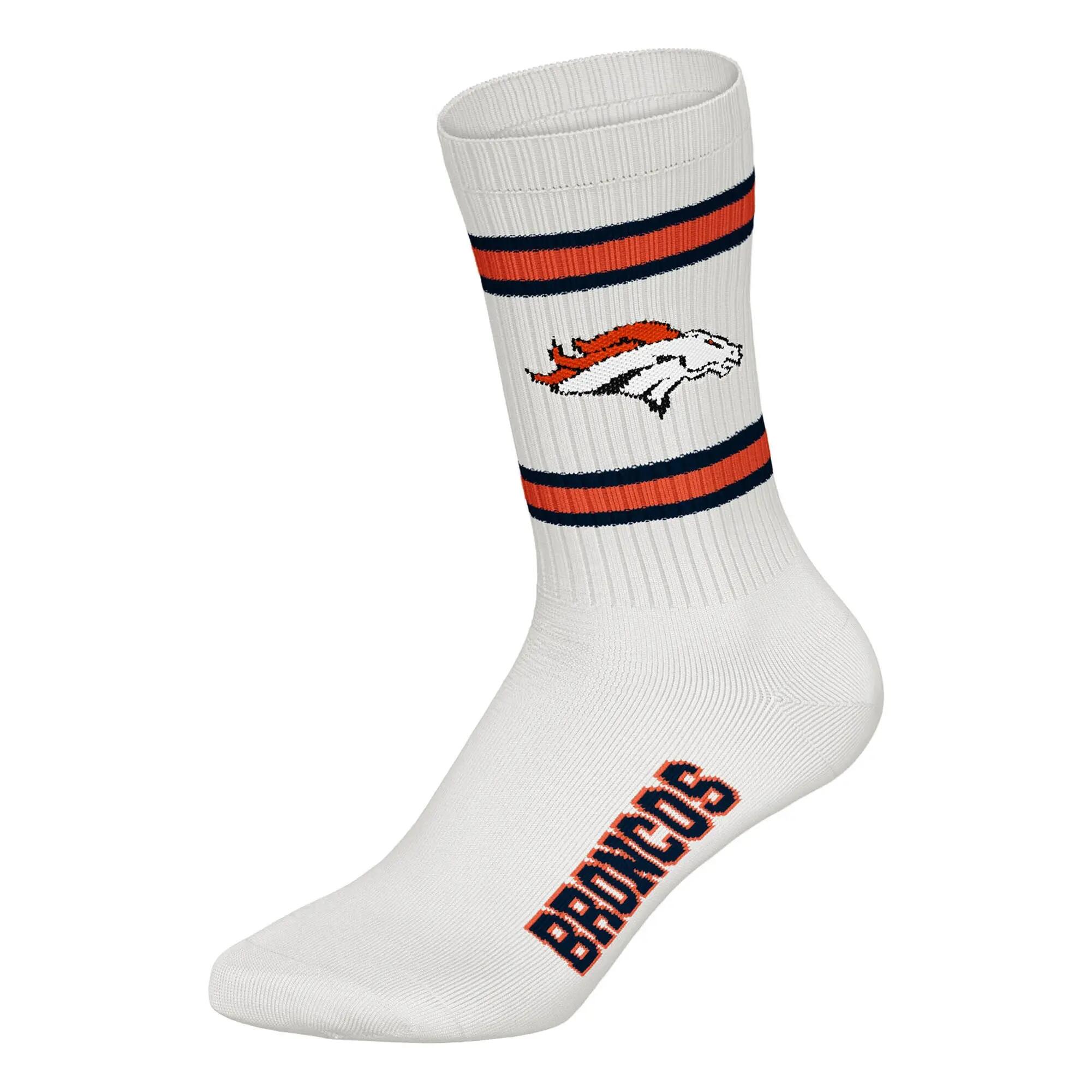 NFL Denver Broncos 3pk Huddle Crew Socks 39/42 Nny/Wht/Org 4/4