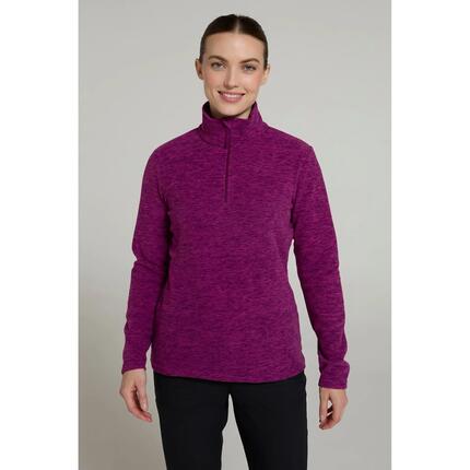Polaire de Randonnée Femme Demi-Zip Chaude Respirante, Snowdon