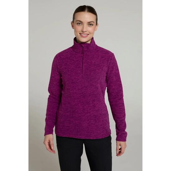 Polaire de Randonnée Femme Demi-Zip Chaude Respirante, Snowdon