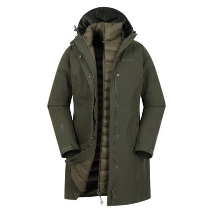 Veste 3 en 1 de Randonnée Femme Longue Imperméable Coupe-Vent Capuche, Alaskan