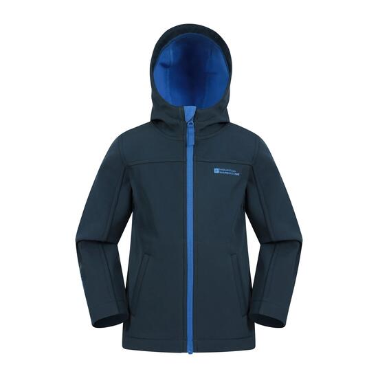 Veste Softshell de Randonnée Enfant Déperlante Coupe-Vent Capuche, Exodus