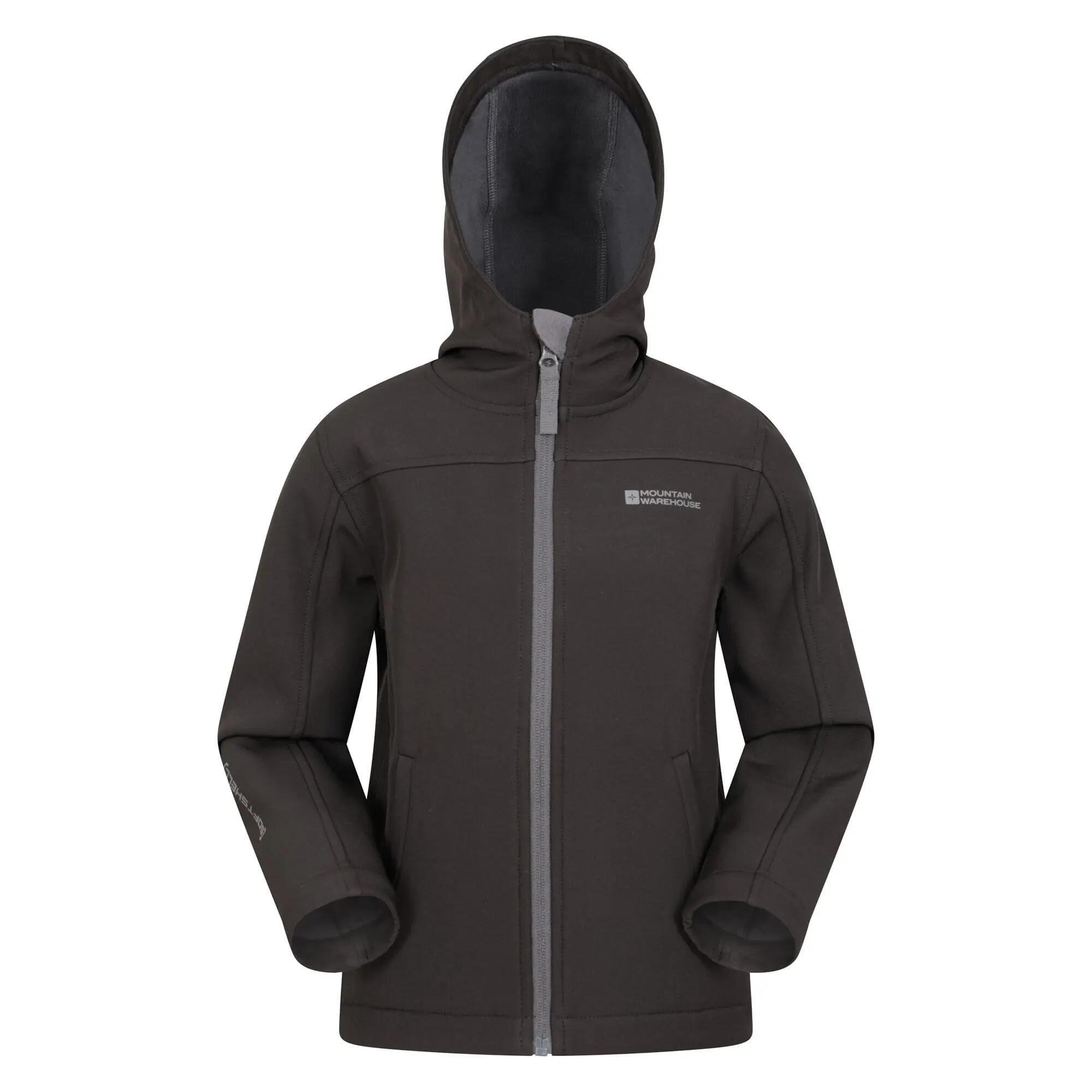 Veste Softshell de Randonnée Enfant Déperlante Coupe-Vent Capuche, Exodus 5/7