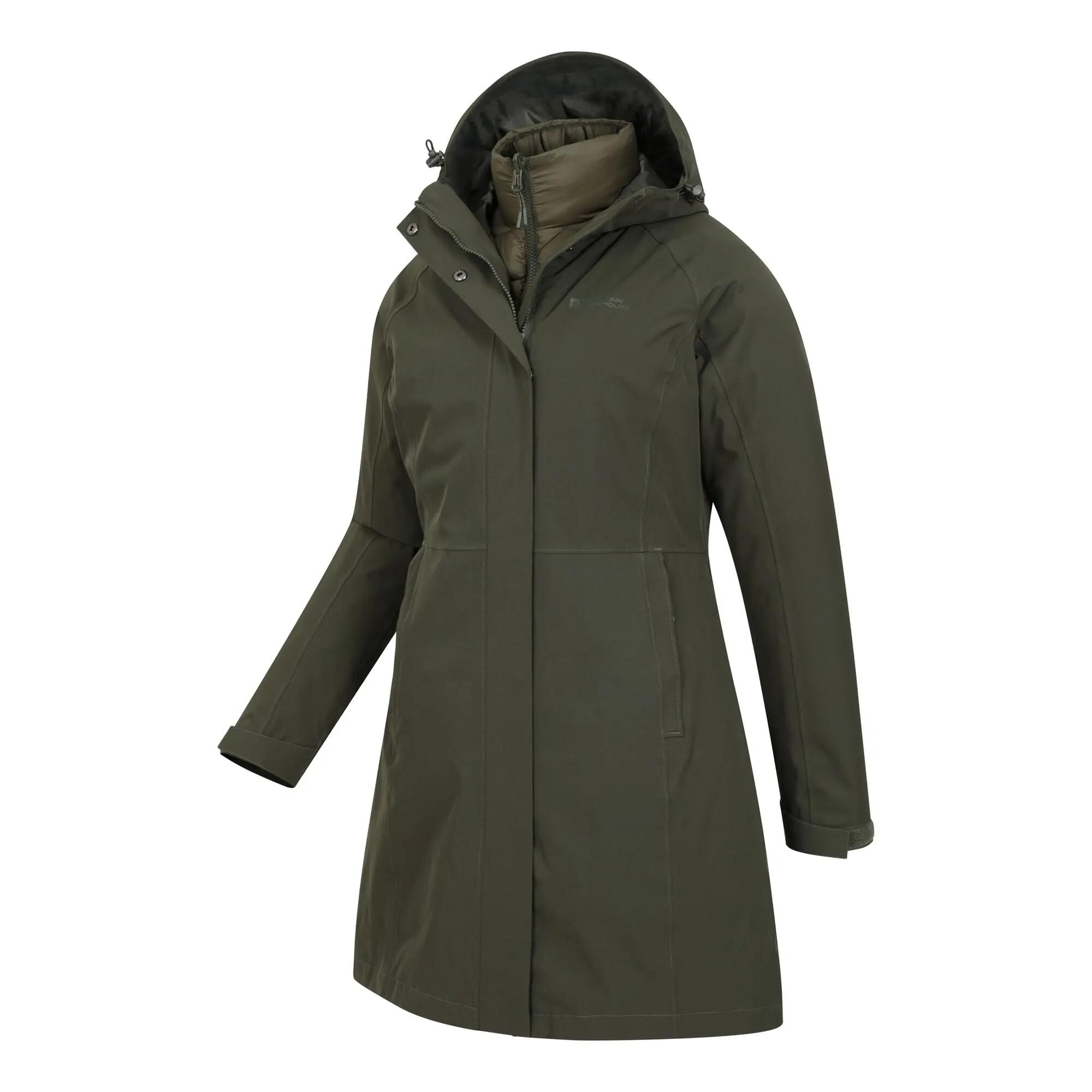 Veste 3 en 1 de Randonnée Femme Longue Imperméable Coupe-Vent Capuche, Alaskan 4/7