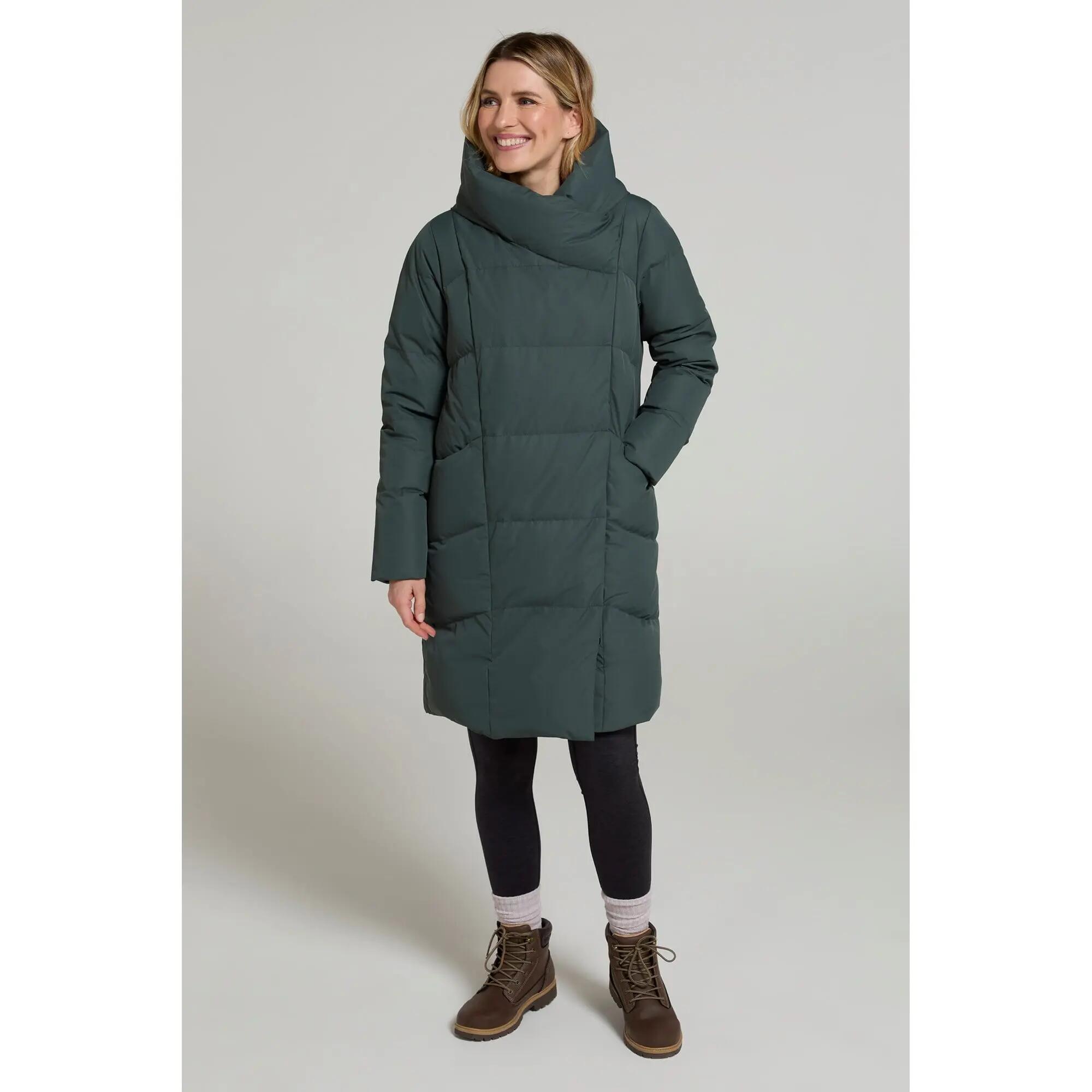 Doudoune de Randonnée Femme Longue Déperlante Capuche Duvet 600, Cosy Wrap II 4/7