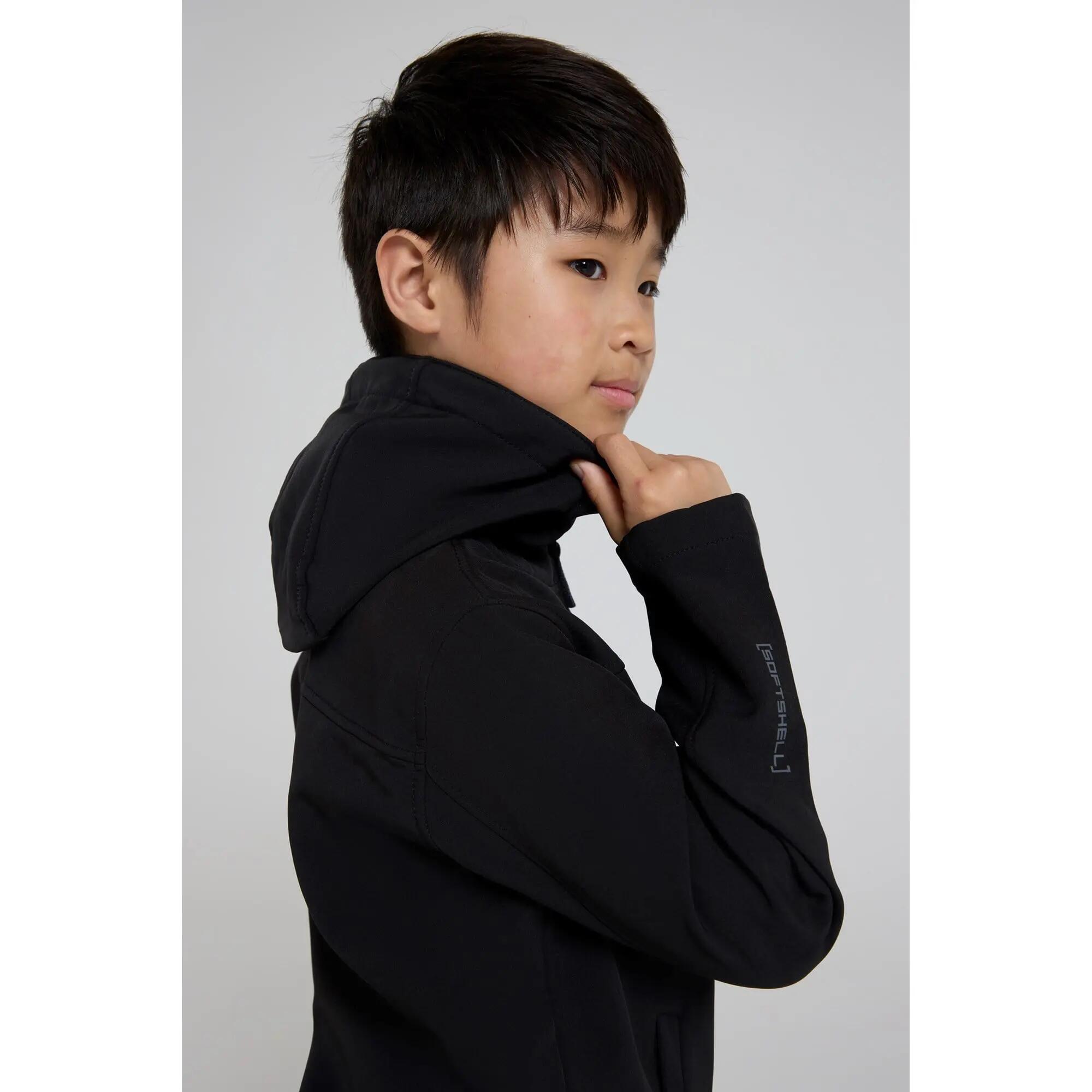Veste Softshell de Randonnée Enfant Déperlante Coupe-Vent Capuche, Exodus 4/7