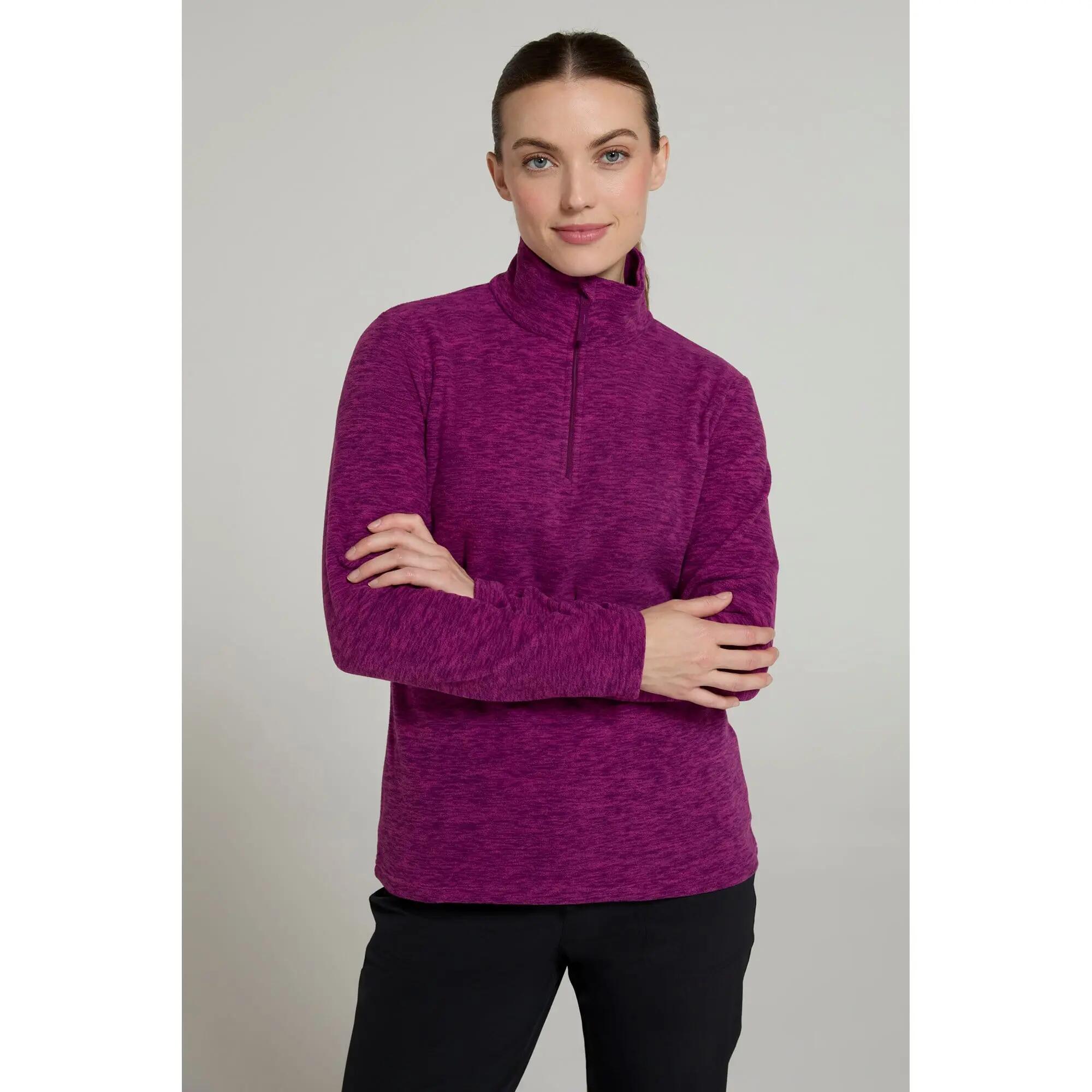Polaire de Randonnée Femme Demi-Zip Chaude Respirante, Snowdon 2/7