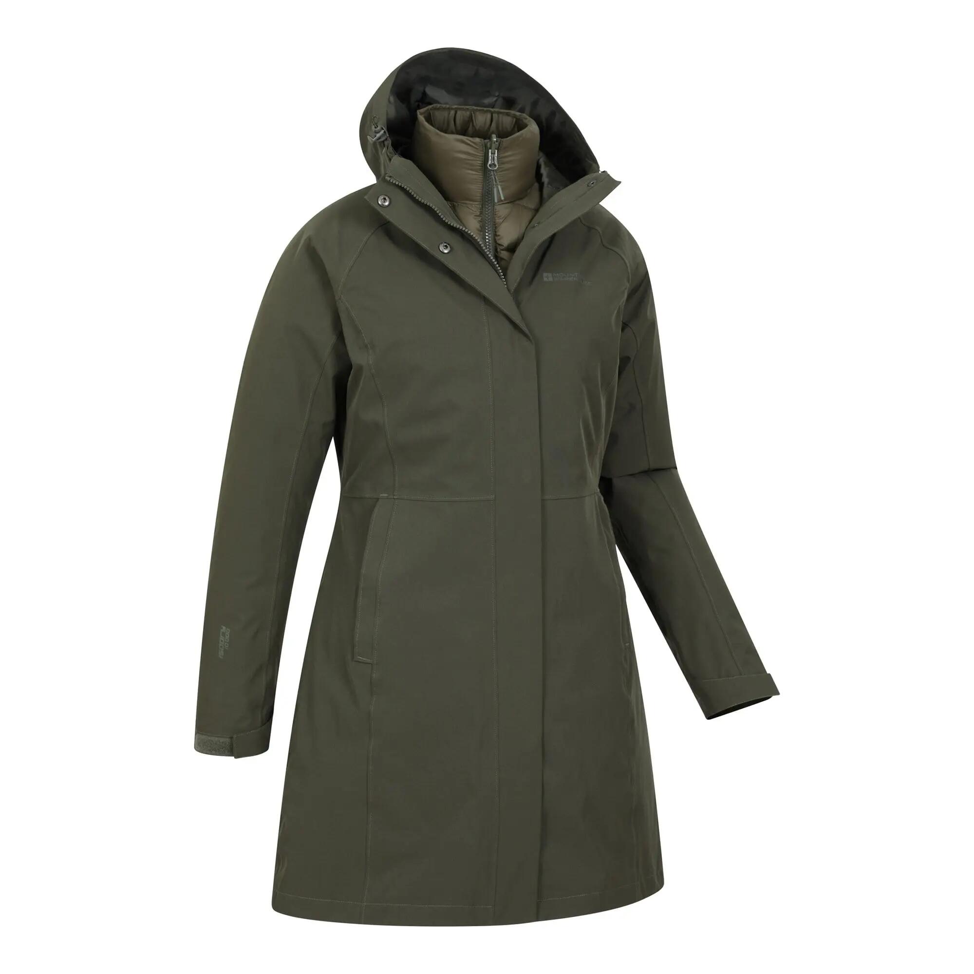 Veste 3 en 1 de Randonnée Femme Longue Imperméable Coupe-Vent Capuche, Alaskan 2/7